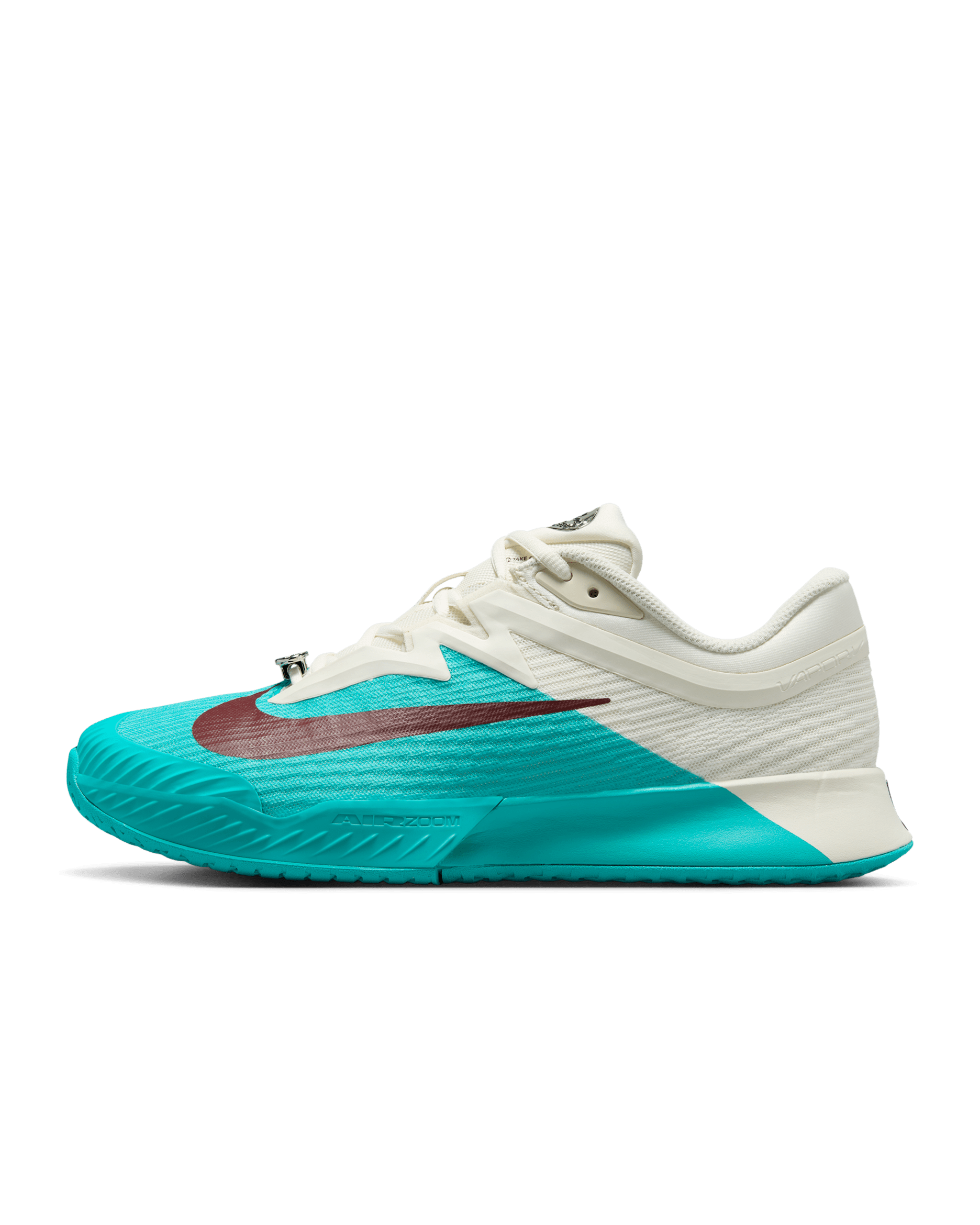 Nike Vapor Pro 3 Premium Women's Hard Court Tennis Shoes - Dusty Cactus/Pale Ivory/Metallic Silver/Dark Team Red