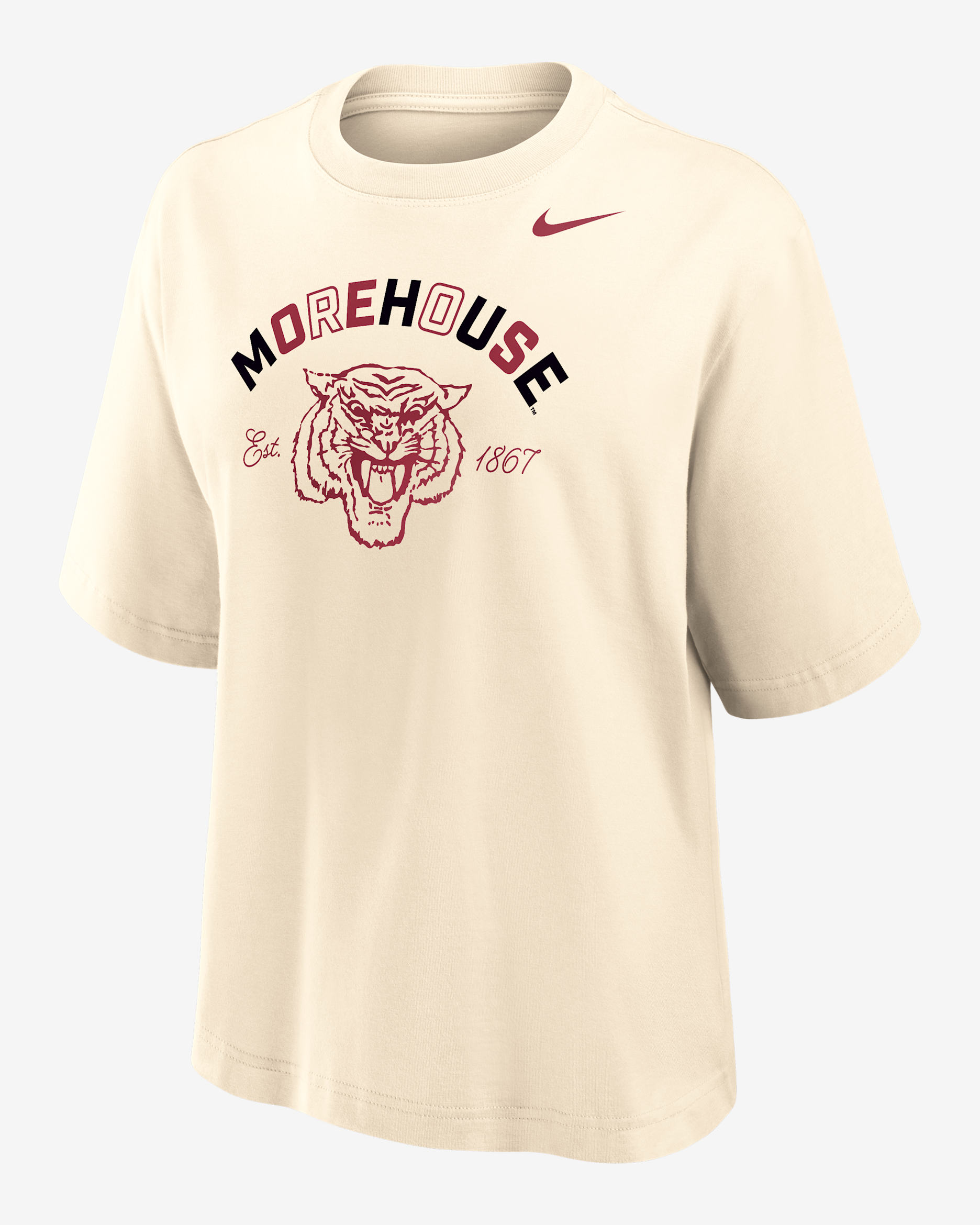 Nike College (Morehouse College) Women's Boxy Cotton T-Shirt - Natural