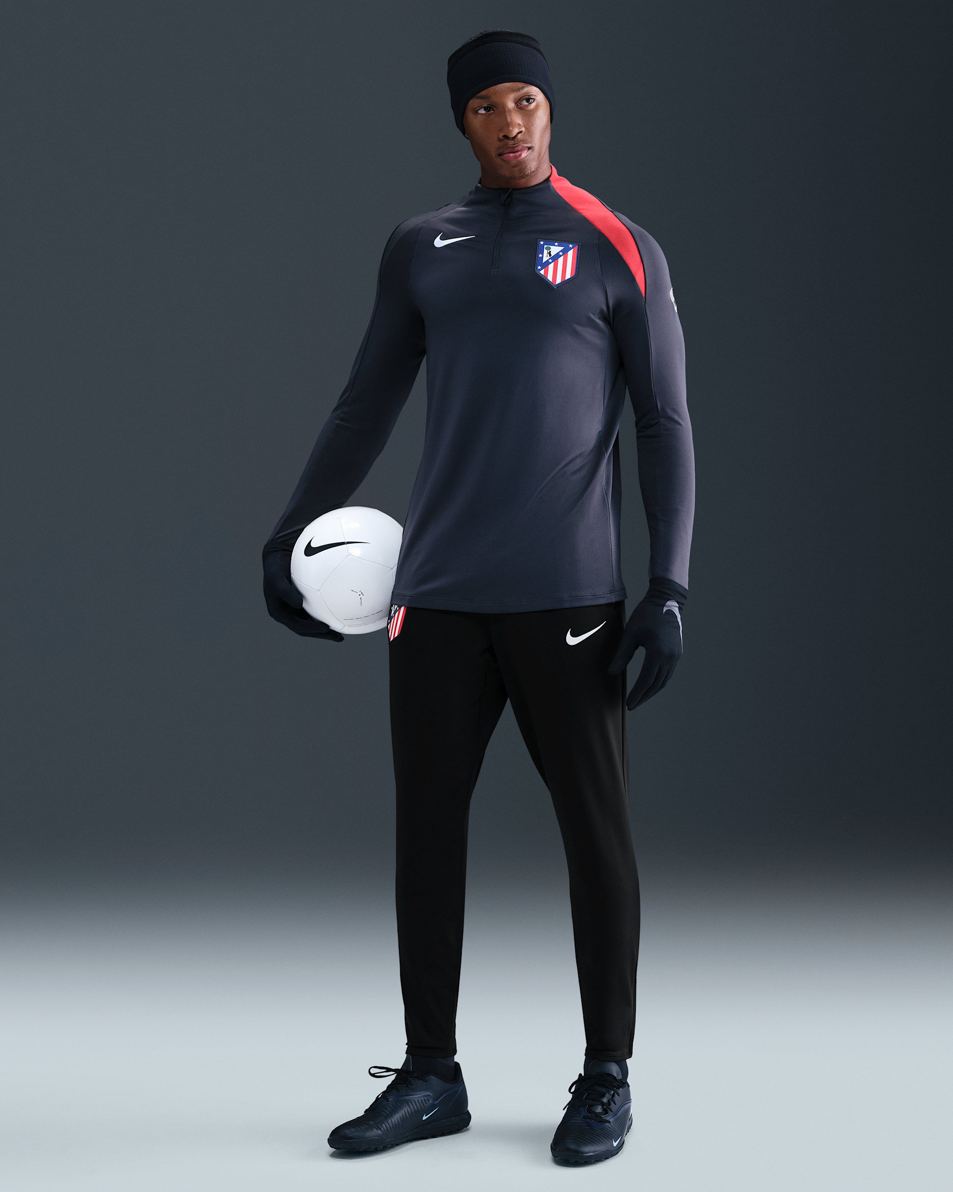 Tercera equipació Strike Atlètic de Madrid Pantalons de futbol de teixit Knit Nike Dri-FIT Total 90 - Home - Negre/Sport Red/Blanc