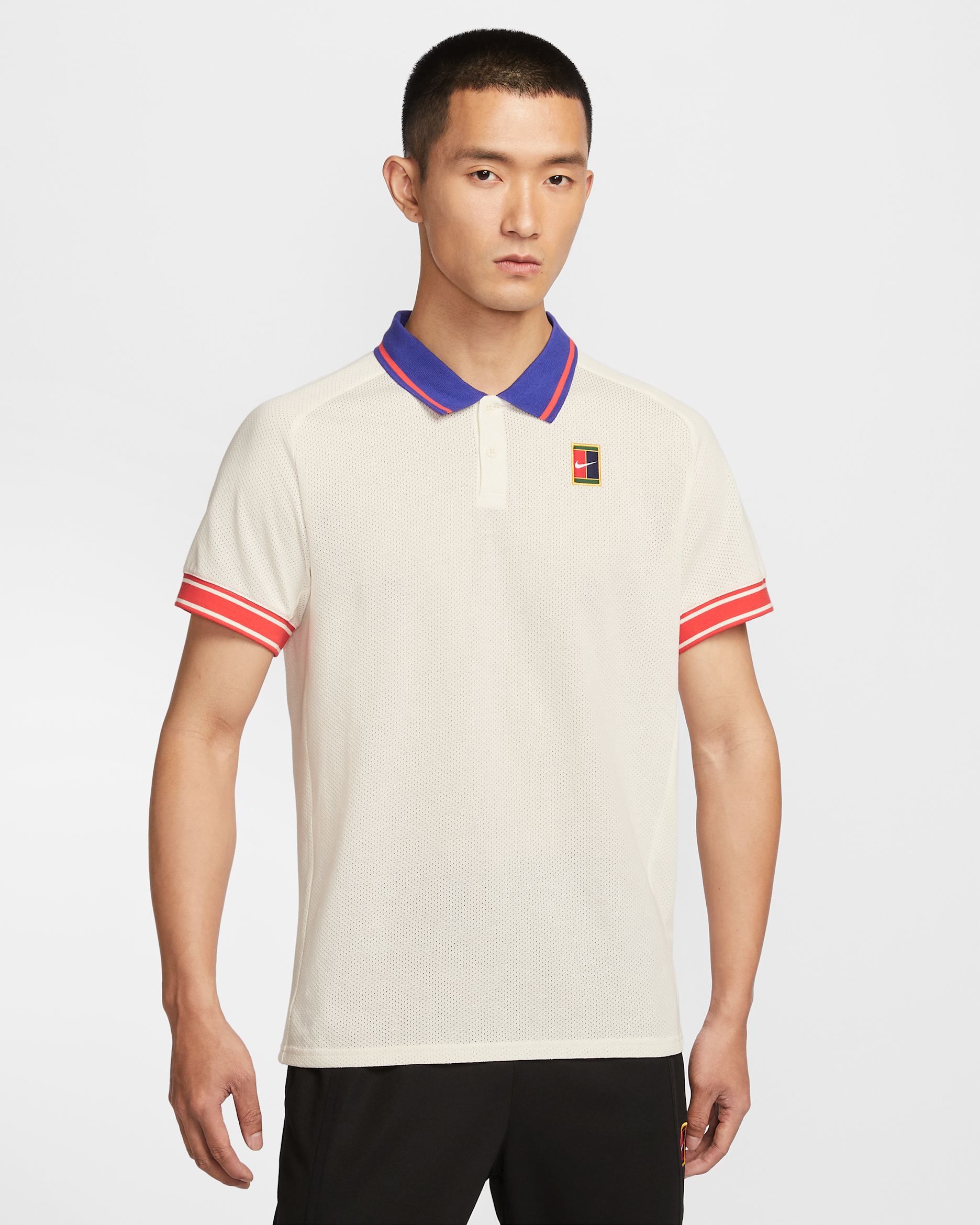 NikeCourt Heritage Men's Tennis Polo - Pale Ivory/Light Crimson
