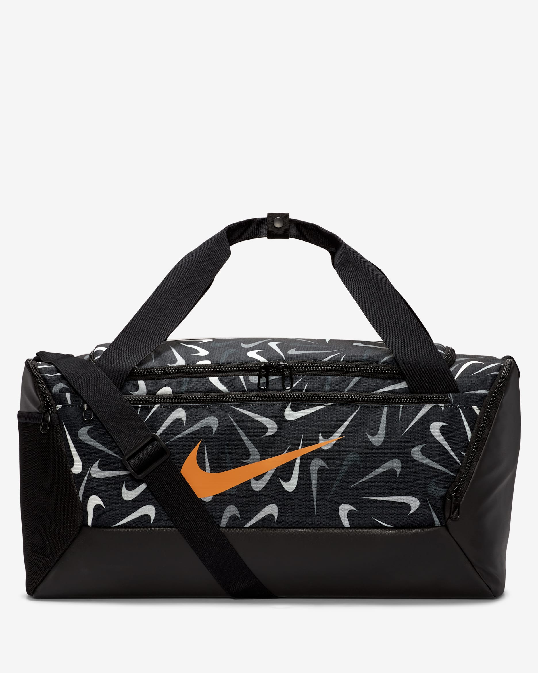 กระเป๋า Duffel เทรนนิ่งพิมพ์ลาย Nike Brasilia 9.5 (ขนาดเล็ก, 41 ล.) - ดำ/ดำ/Kumquat
