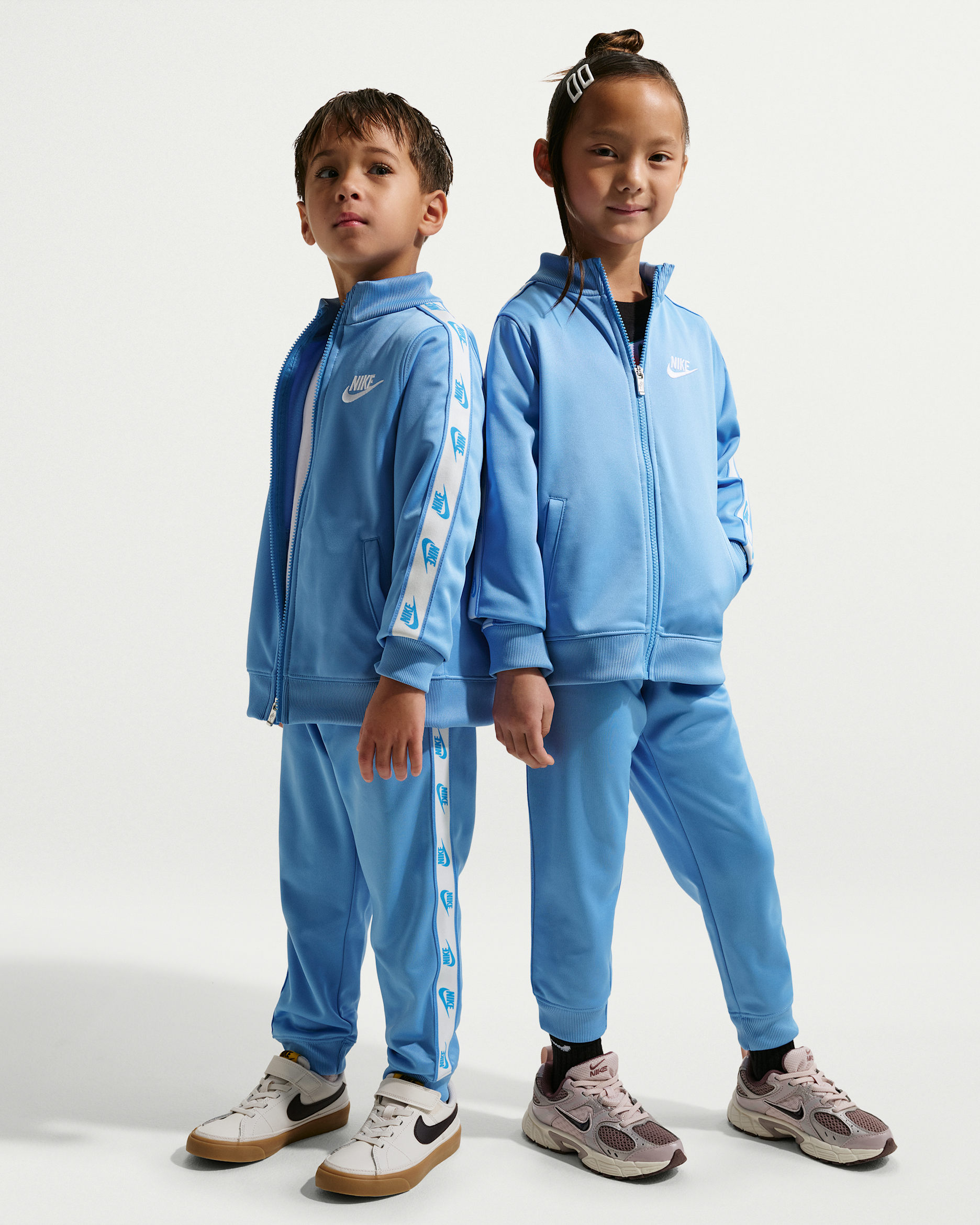 Nike Dri-FIT Little Kids' 2-Piece Full-Zip Set with Logo Taping - Blue