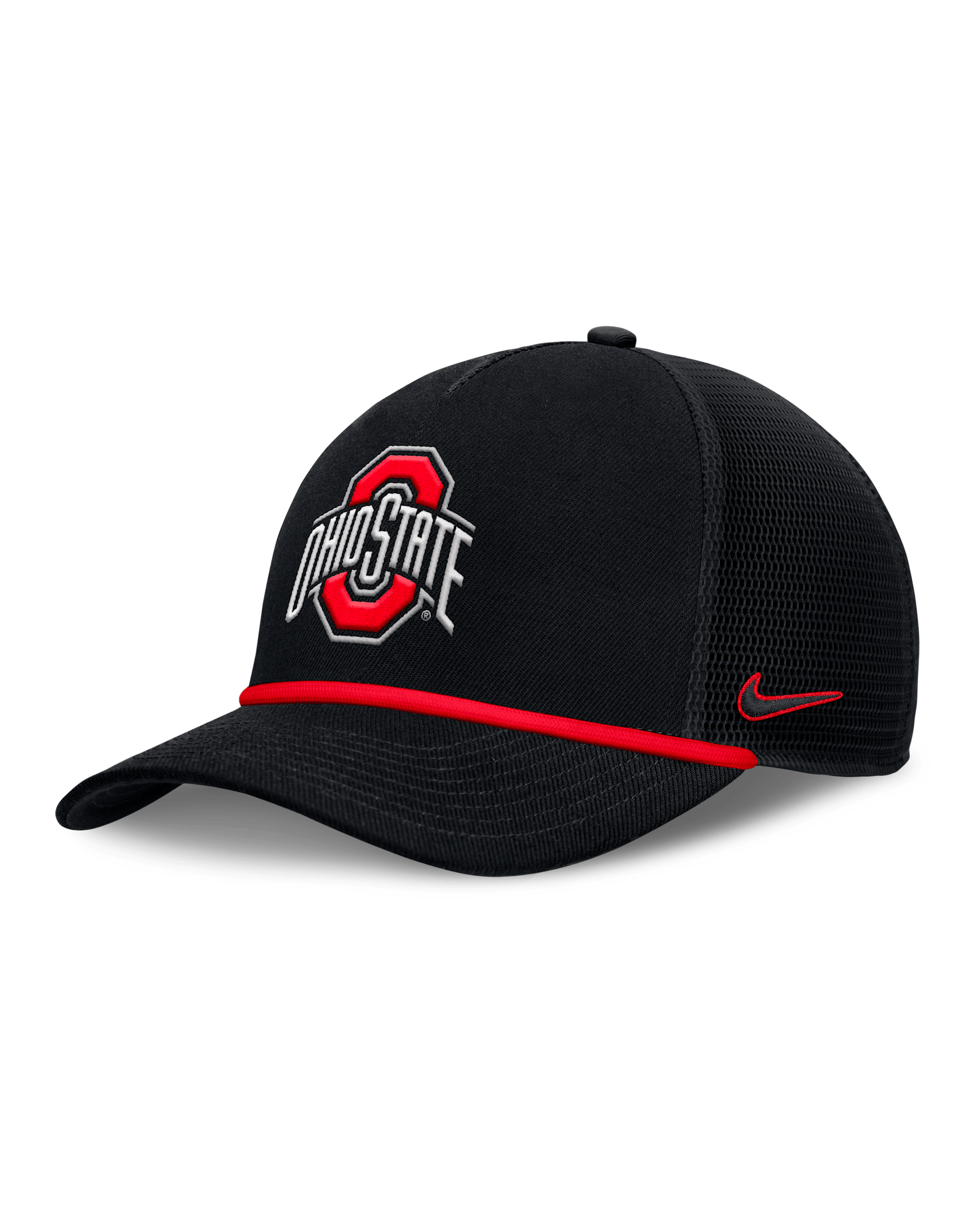 Gorra de rejilla universitaria Nike ajustable para hombre Ohio State Primetime Rise - Negro