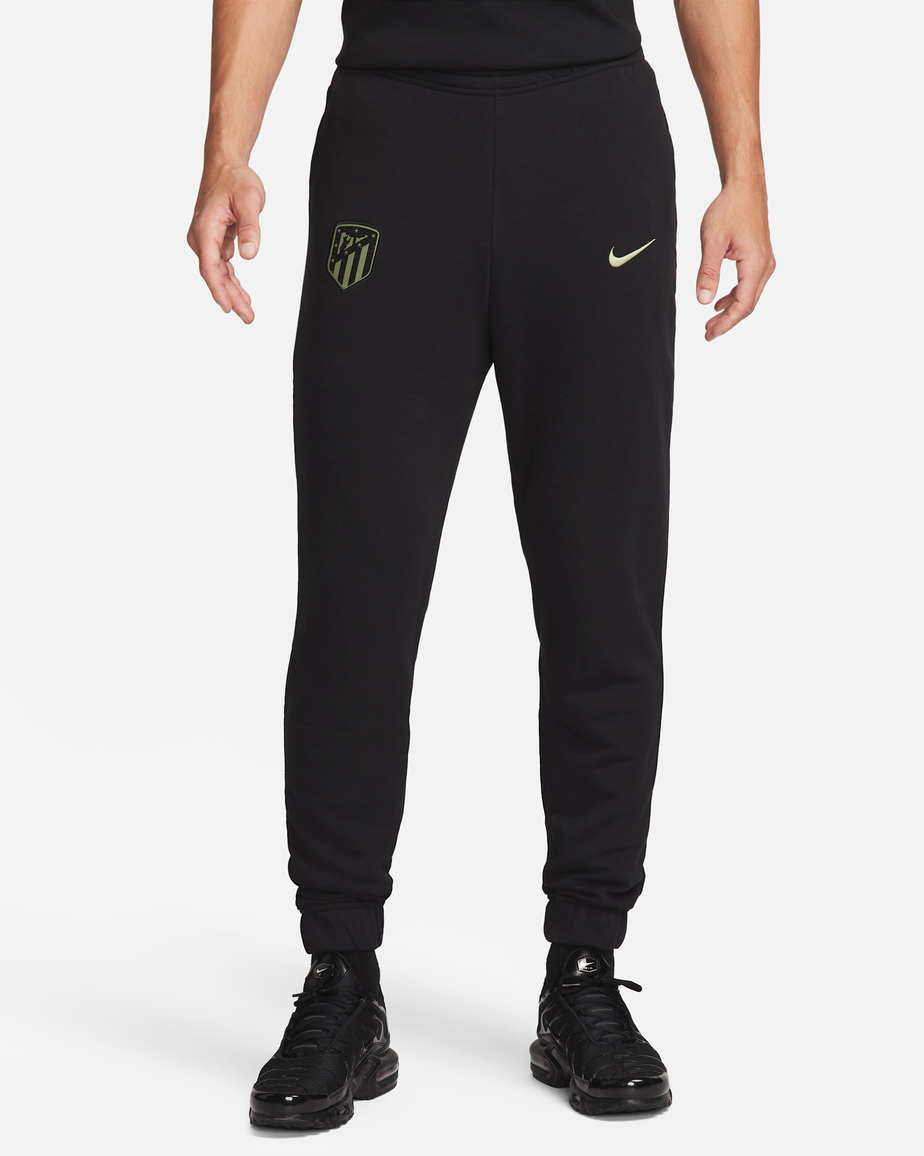 Atlético Madrid Third Men's Nike Football French Terry Pants - Black/Oil Green