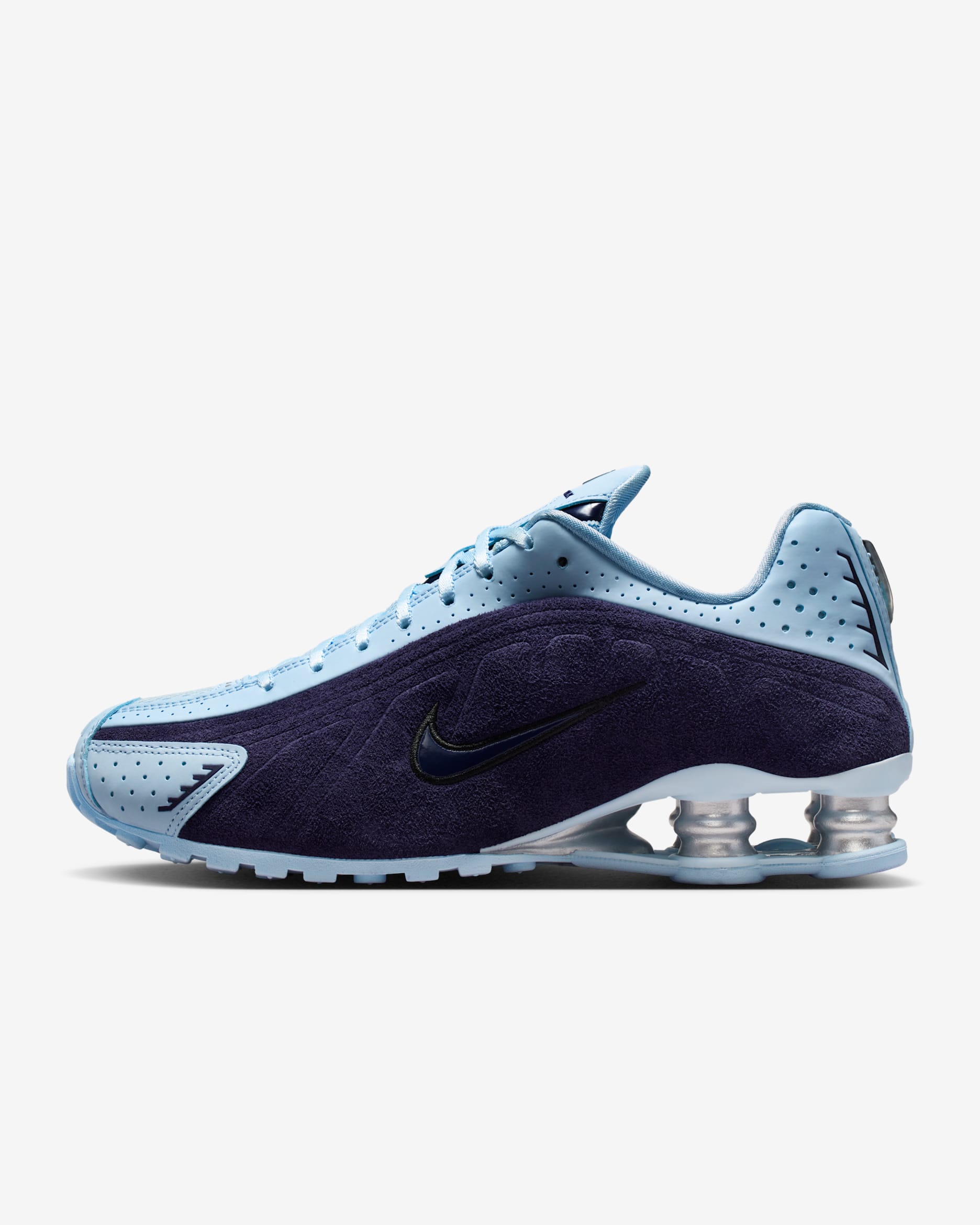 Nike Shox R4 női cipő - Imperial Purple/Fekete/Metallic Silver/Celestine Blue
