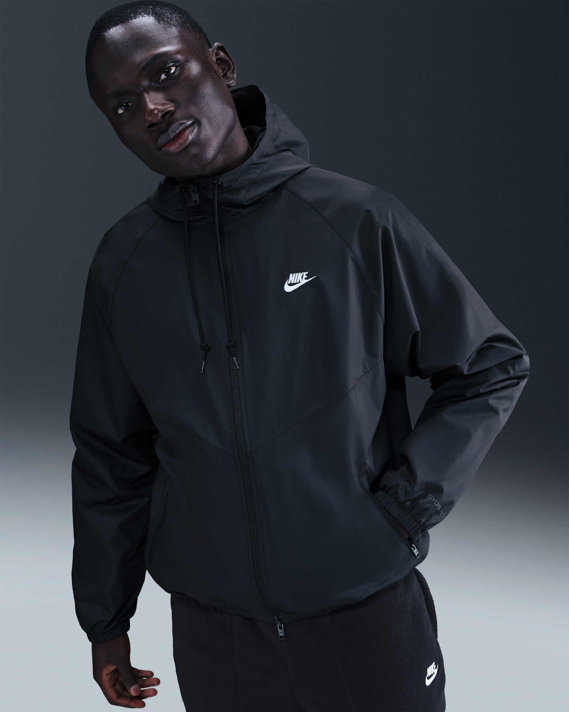 Pánská bunda Nike Windrunner s podšívkou - Černá/Bílá