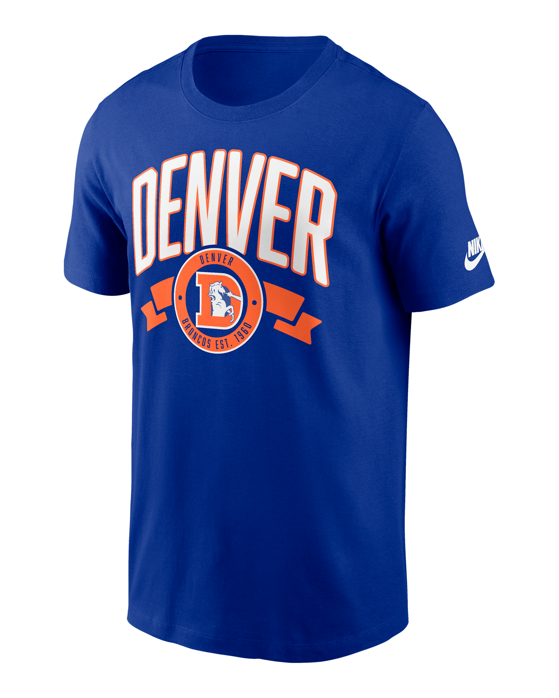 Denver Broncos Rewind Front And Back Hit Essential Men's Nike NFL T-Shirt - Royal