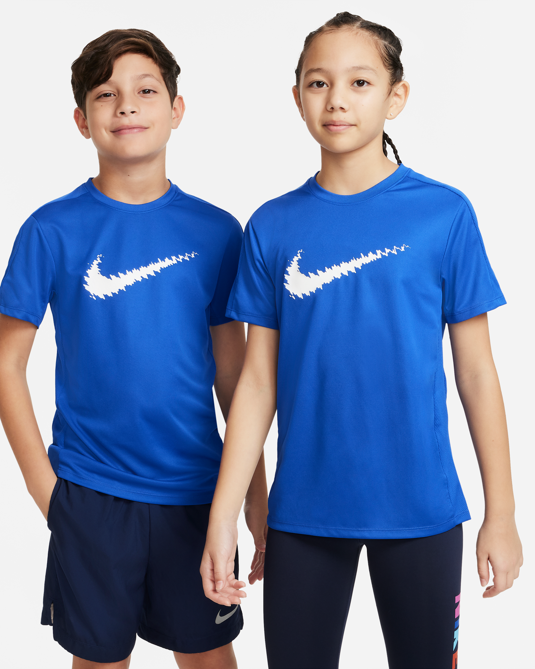 Nike Dri-FIT Trophy 大童圖樣短袖訓練上衣 - Game Royal/白色