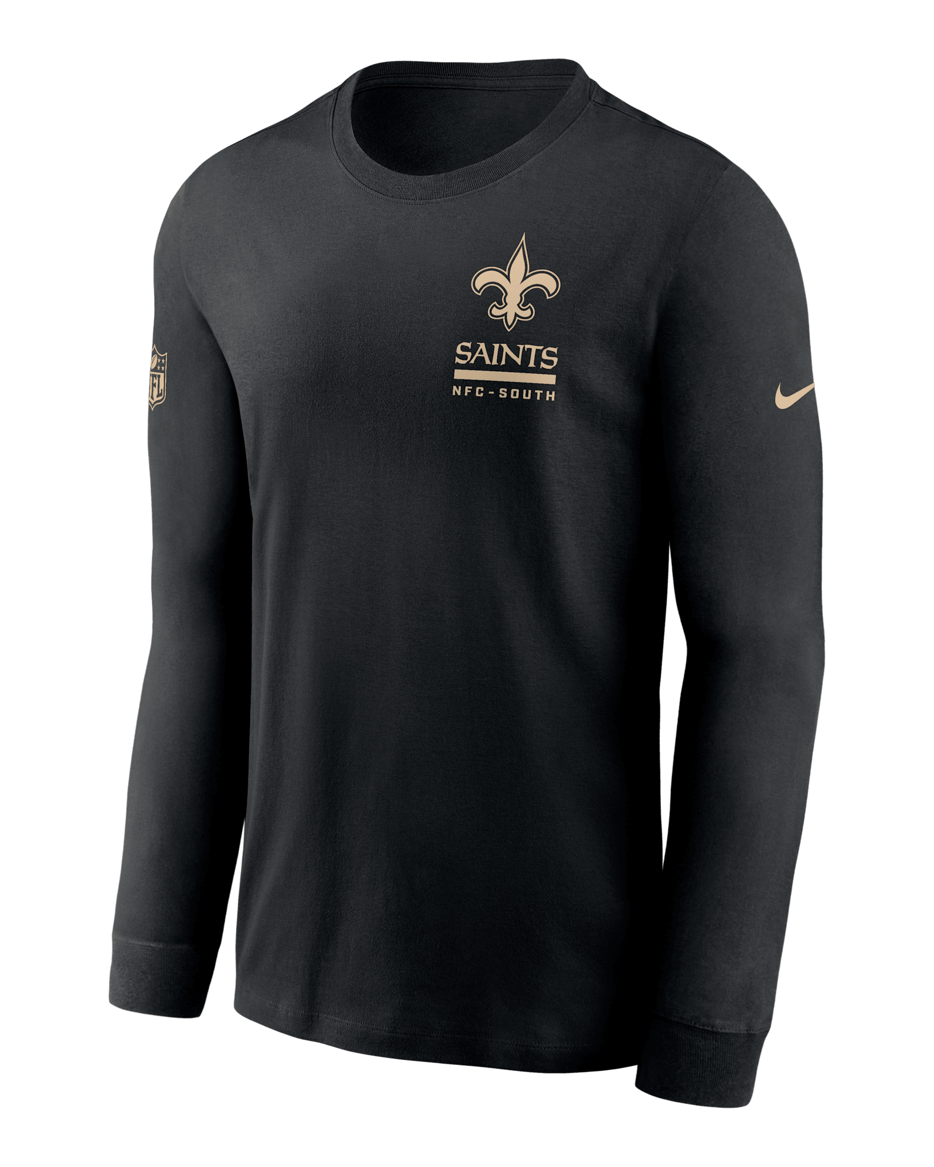 Playera de manga larga Nike Dri-FIT de la NFL para hombre New Orleans Saints Sideline Team Issue - Negro