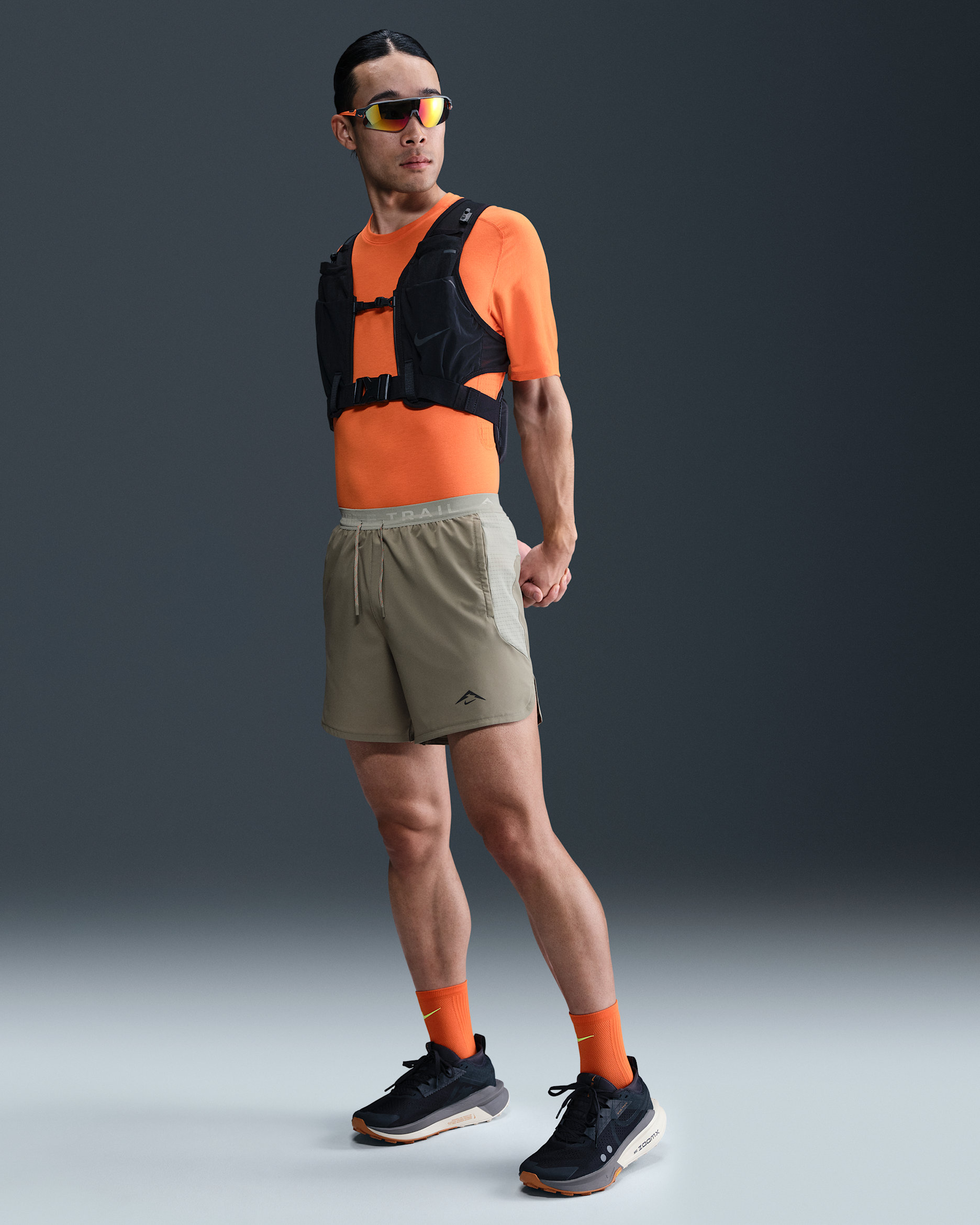 Nike Trail 男款 Dri-FIT 6" 隱藏式內裡跑步短褲 - Light Army/Jade Horizon/Safety Orange/黑色