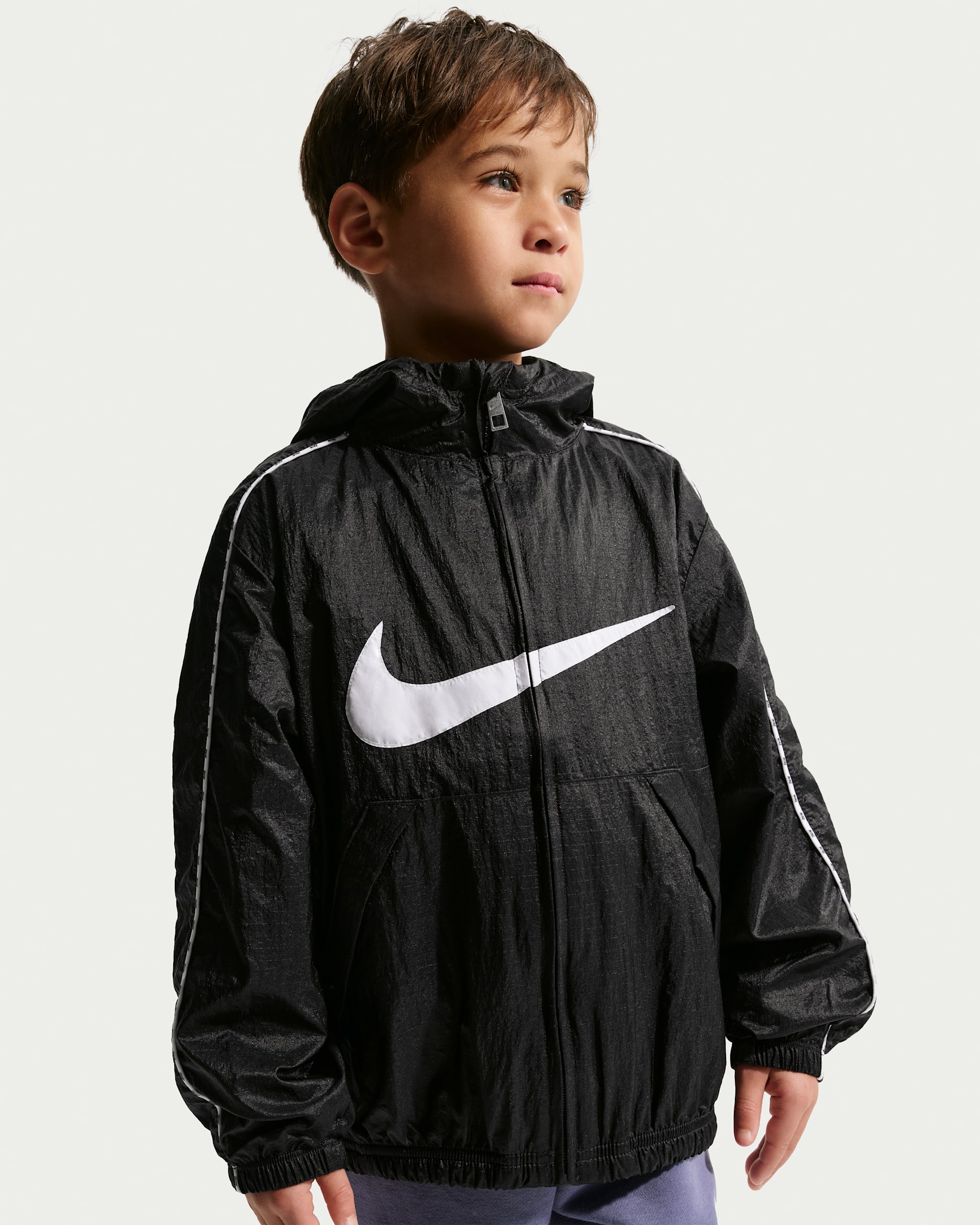 Nike Little Kids' Lightweight Translucent Ripstop Jacket - Black