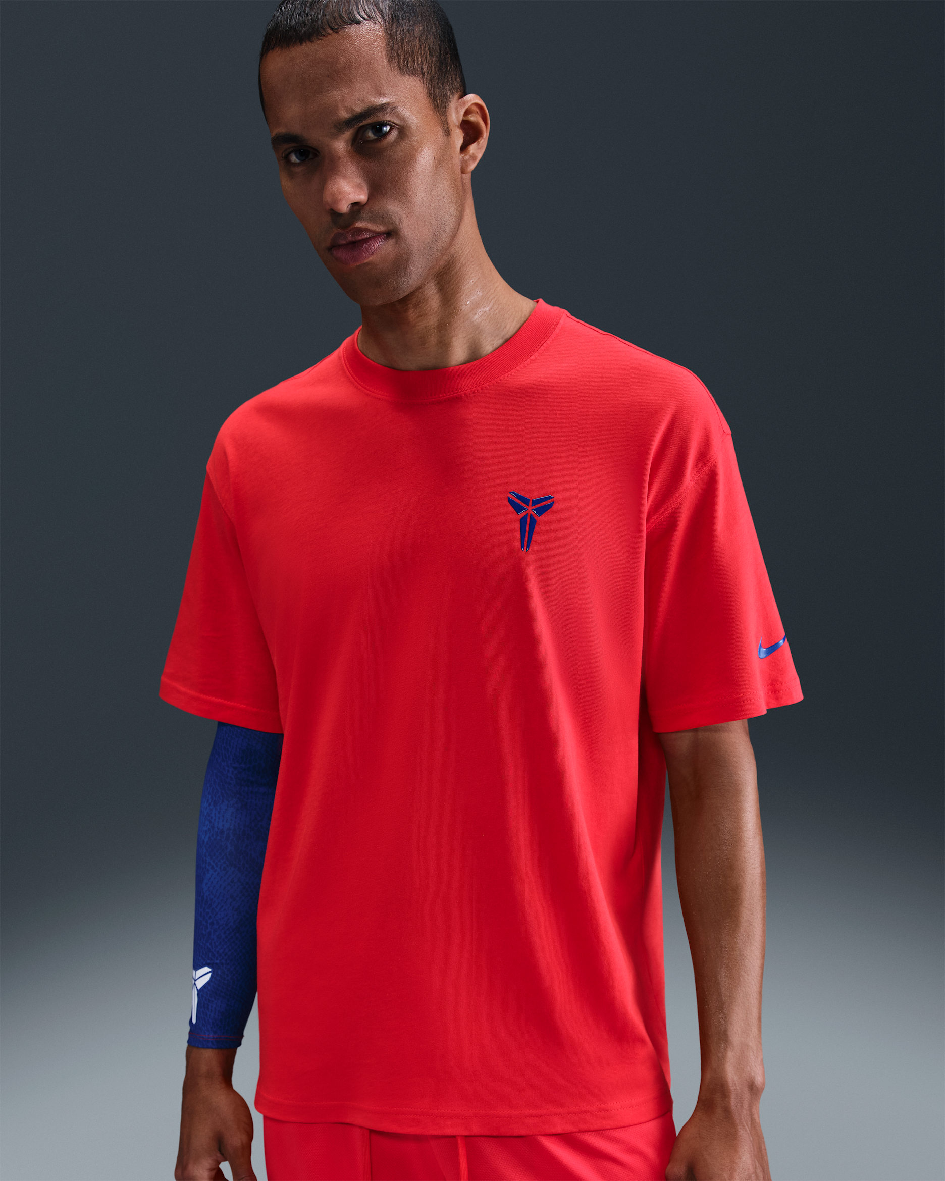 Kobe Men's Basketball T-Shirt - Light Crimson/Hyper Blue