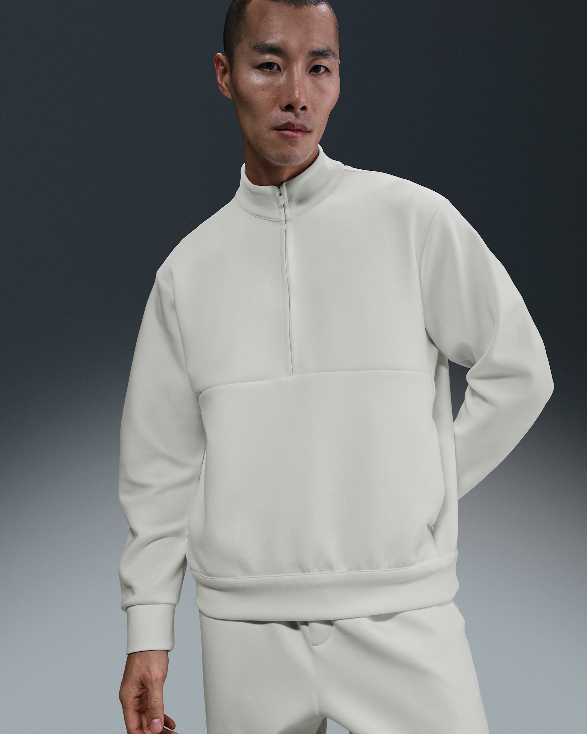 Nike 24.7 ImpossiblySoft Men's Dri-FIT 1/2-Zip Top - Sail/Light Bone