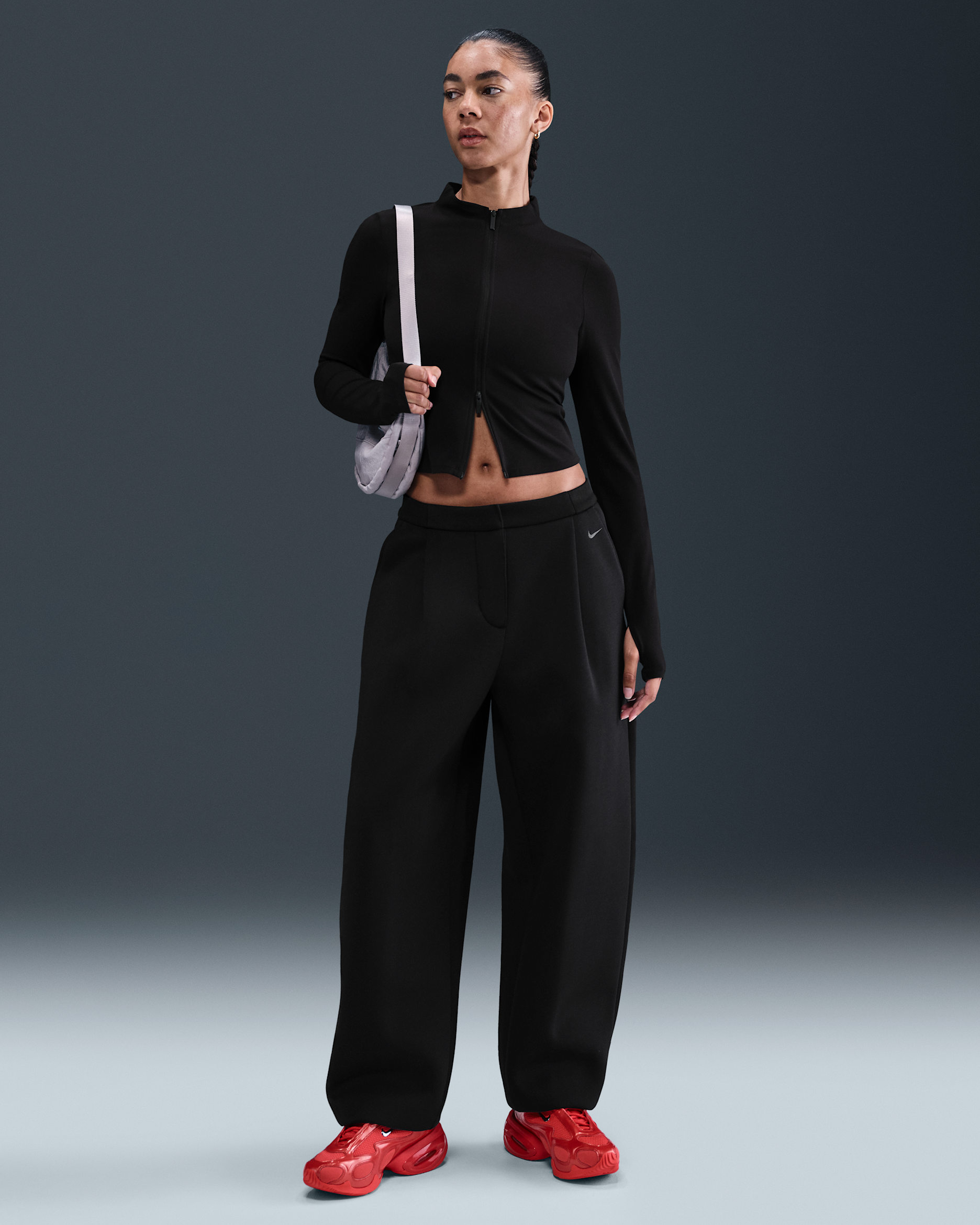 Nike Sportswear Modern Fleece Women's Mid-Rise Loose Trousers - Black/Anthracite