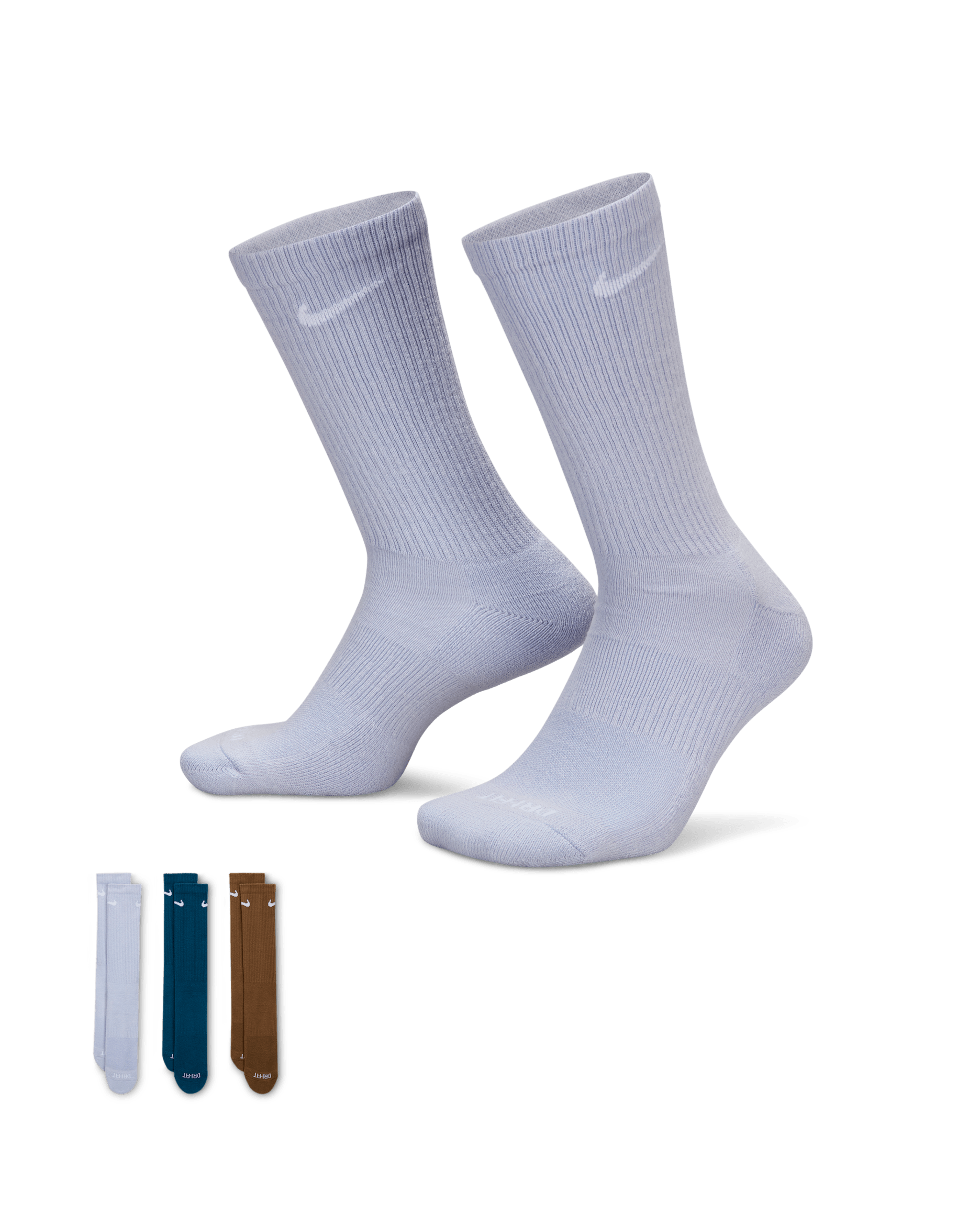 Nike Everyday Plus treningssokker med demping (3 par) - Flerfarget