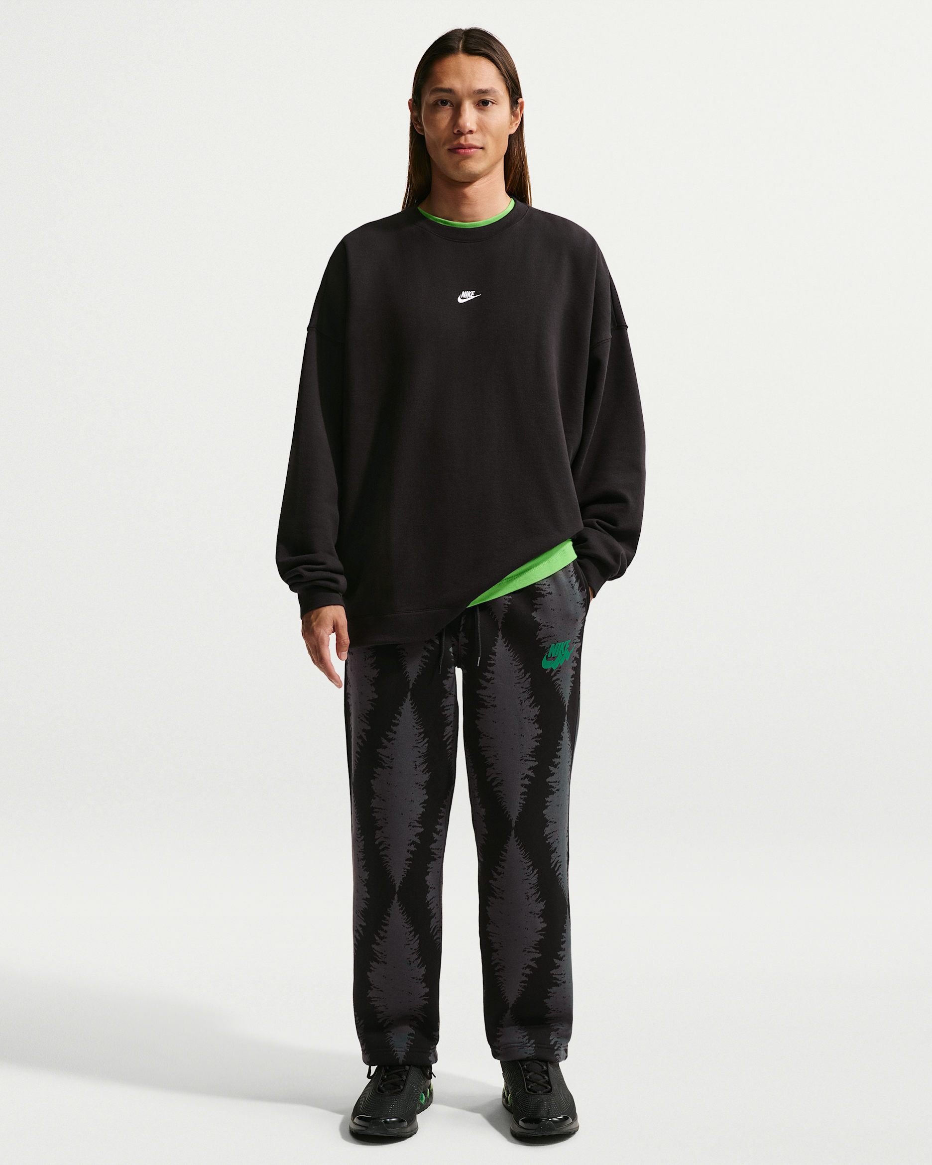 Nike Sportswear Club Men's Fleece Bungee Trousers - Black/Malachite