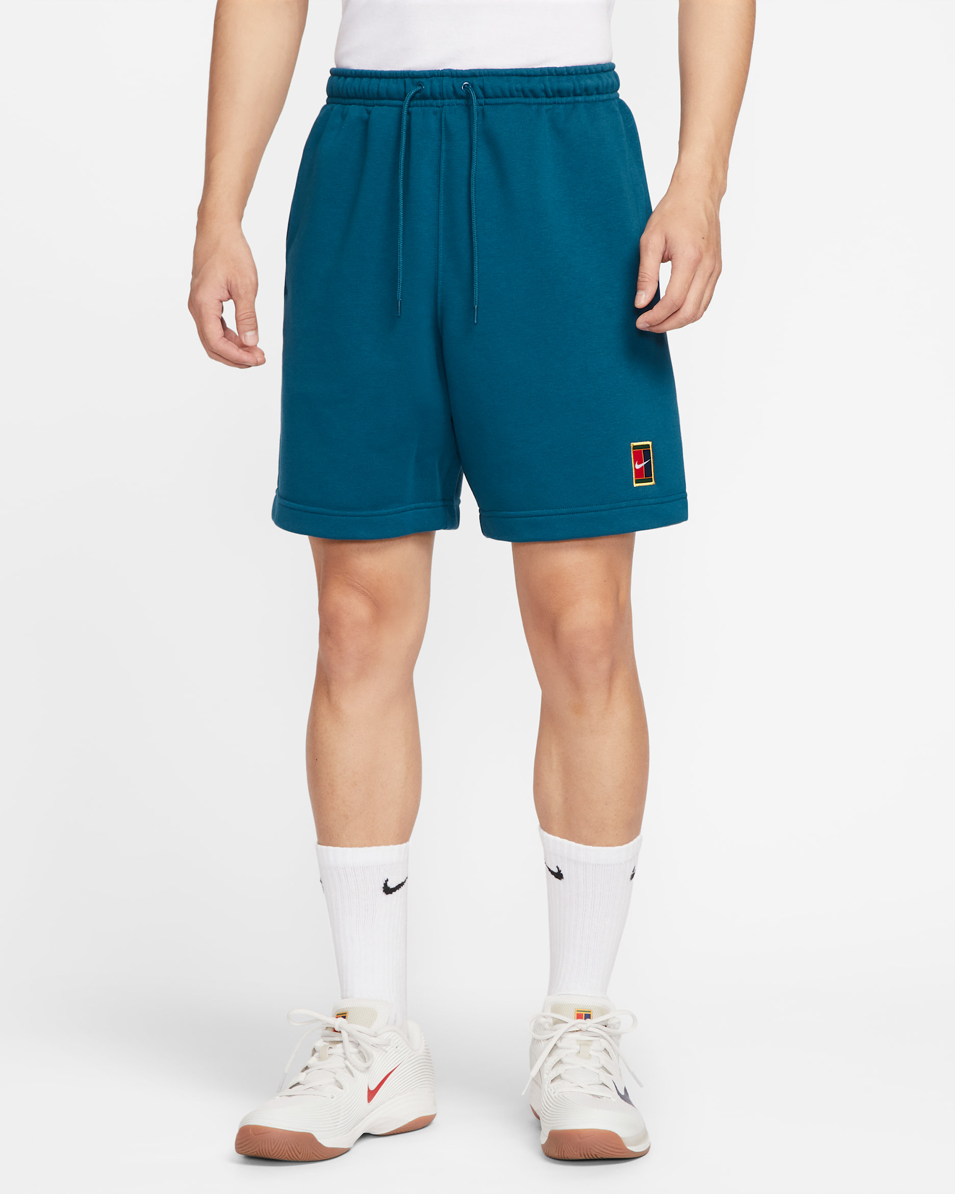 NikeCourt Heritage 男款 Dri-FIT Fleece 網球短褲 - Blue Force