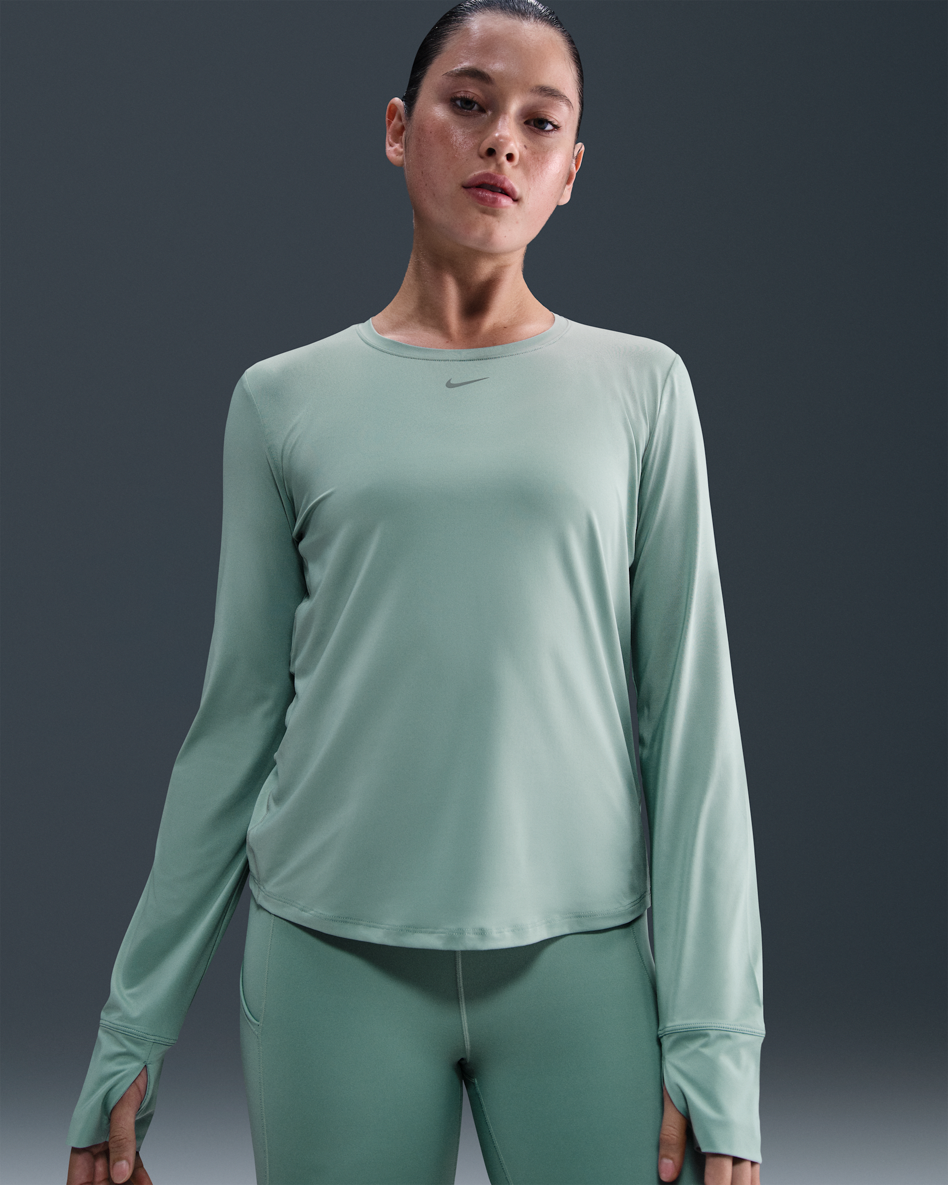 Nike One Classic Women's Dri-FIT Long-Sleeve Top - Cannon/White