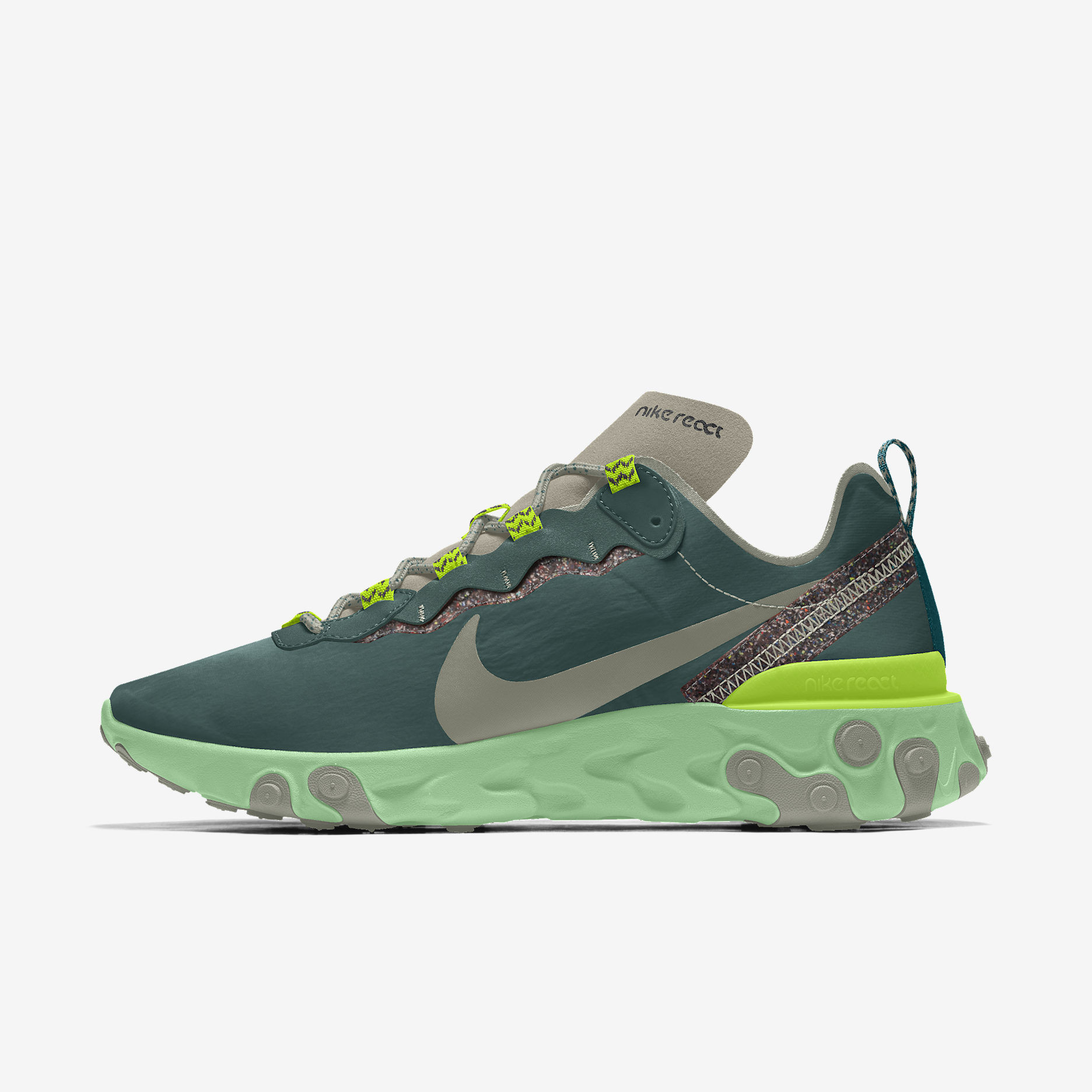 Nike React Element 55 Premium By You Custom Men's Shoe - Multi-Colour/Multi-Colour/Multi-Colour