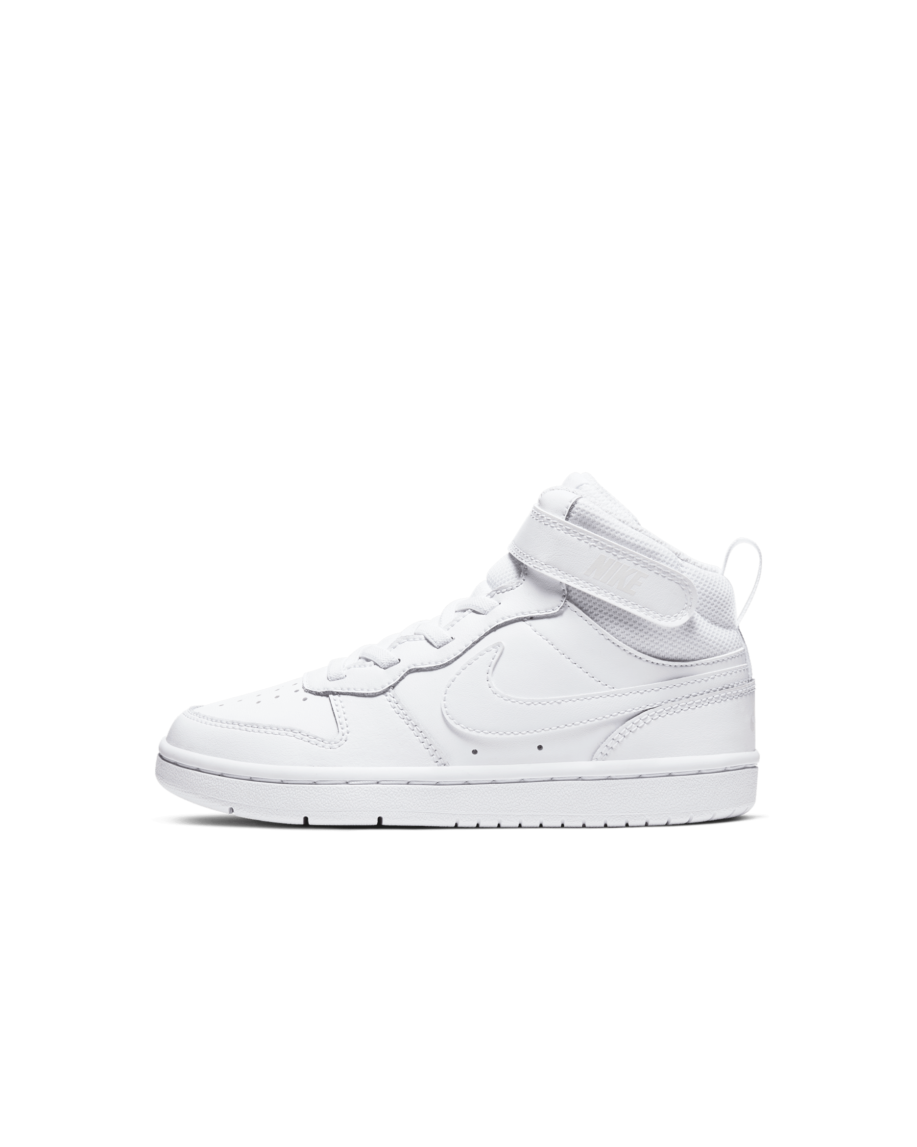 Nike Court Borough Mid 2 Younger Kids' Shoes - White/White/White