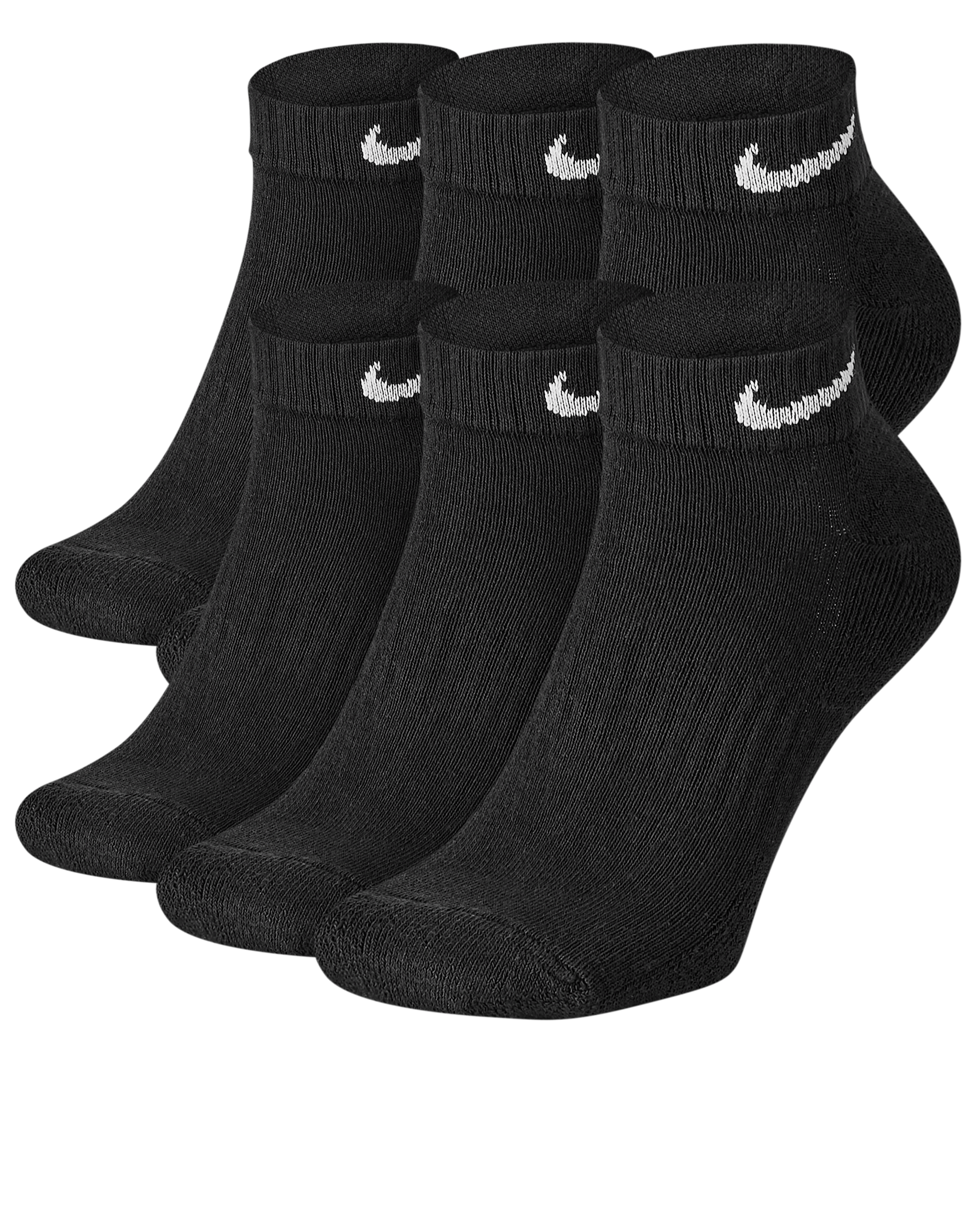 ถุงเท้าเทรนนิ่งไม่หุ้มข้อ Nike Everyday Cushioned (6 คู่) - ดำ/ขาว