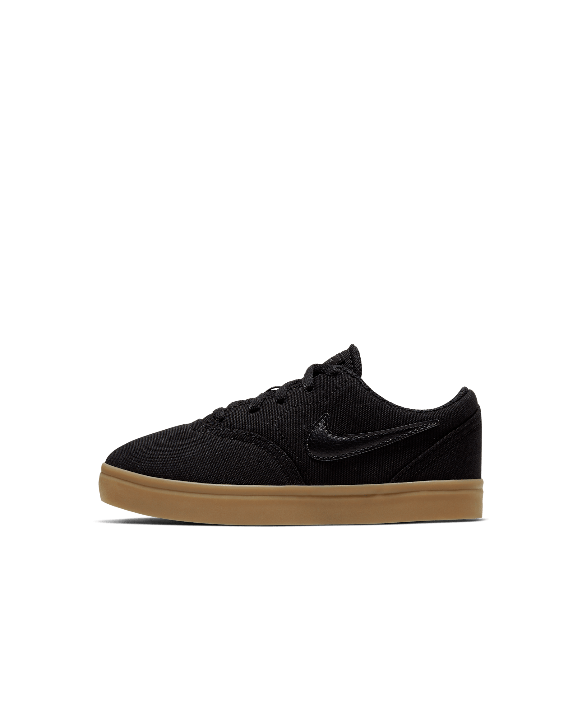 Nike SB Check Canvas Younger Kids' Skate Shoes - Black/Gum Light Brown/Black