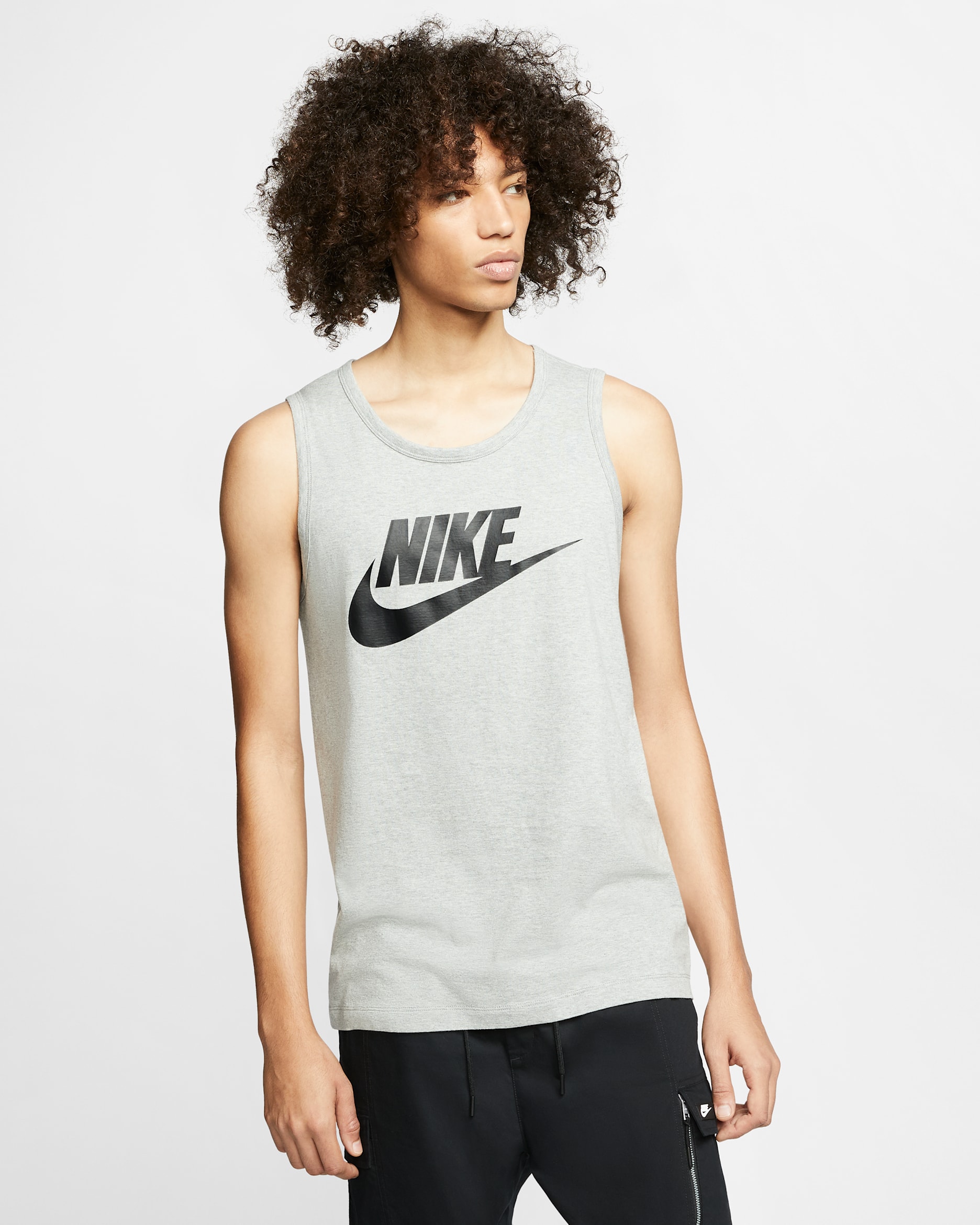 Camiseta de tirantes para hombre Nike Sportswear - Gris oscuro jaspeado/Negro
