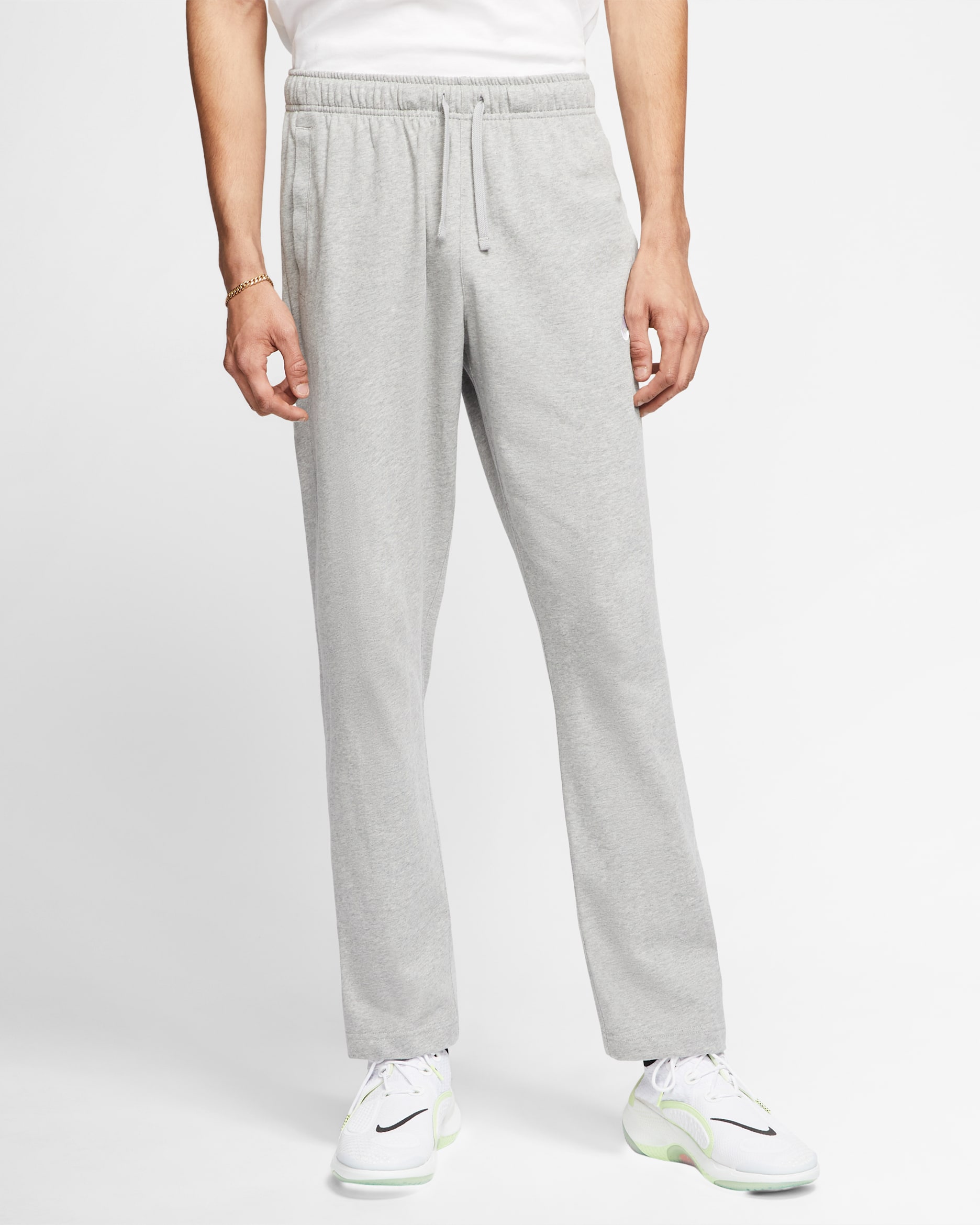 Nike Sportswear Club Fleece Men's Jersey Trousers - Dark Grey Heather/White