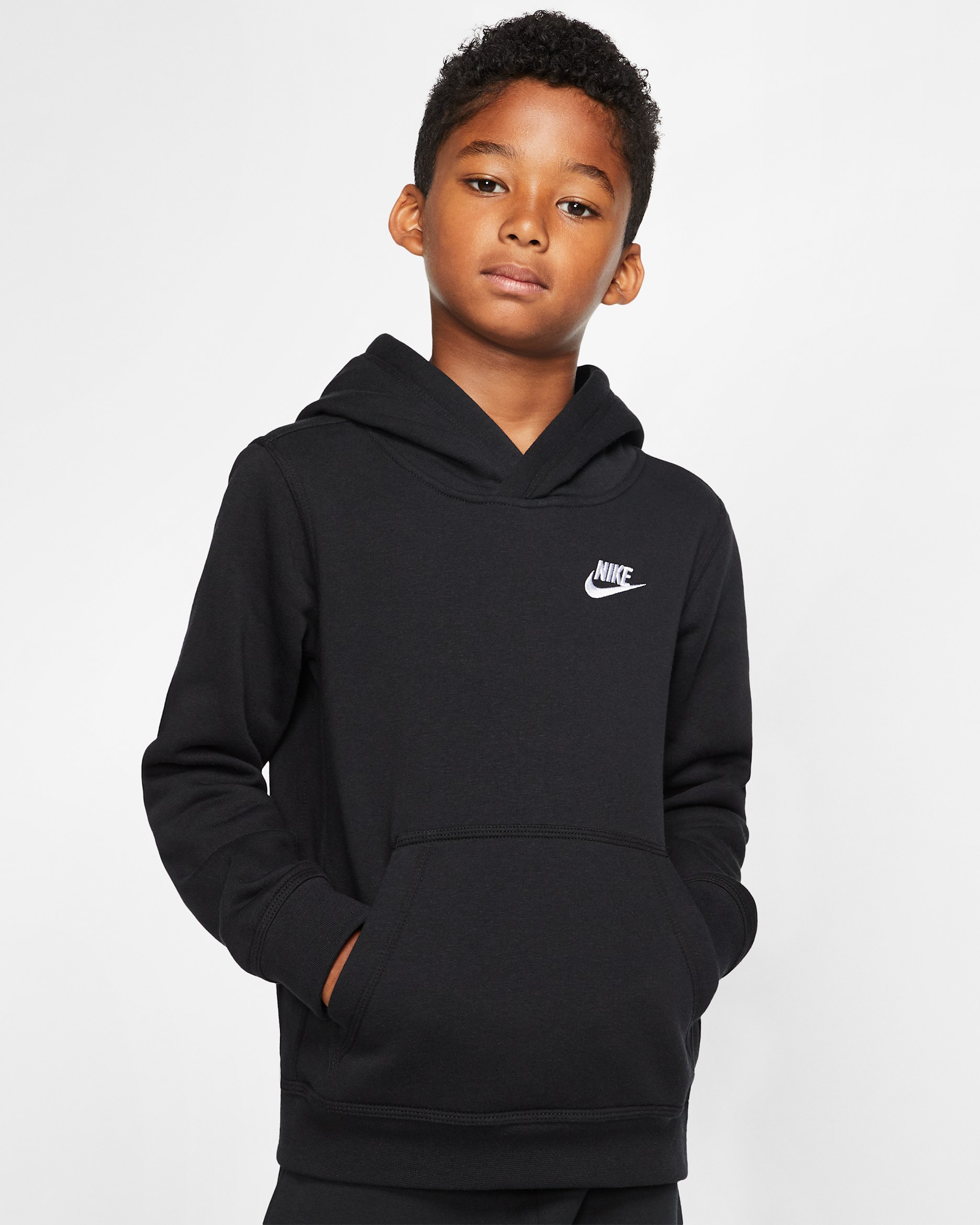 Sudadera con gorro sin cierre para niño talla grande Nike Sportswear Club - Negro/Blanco