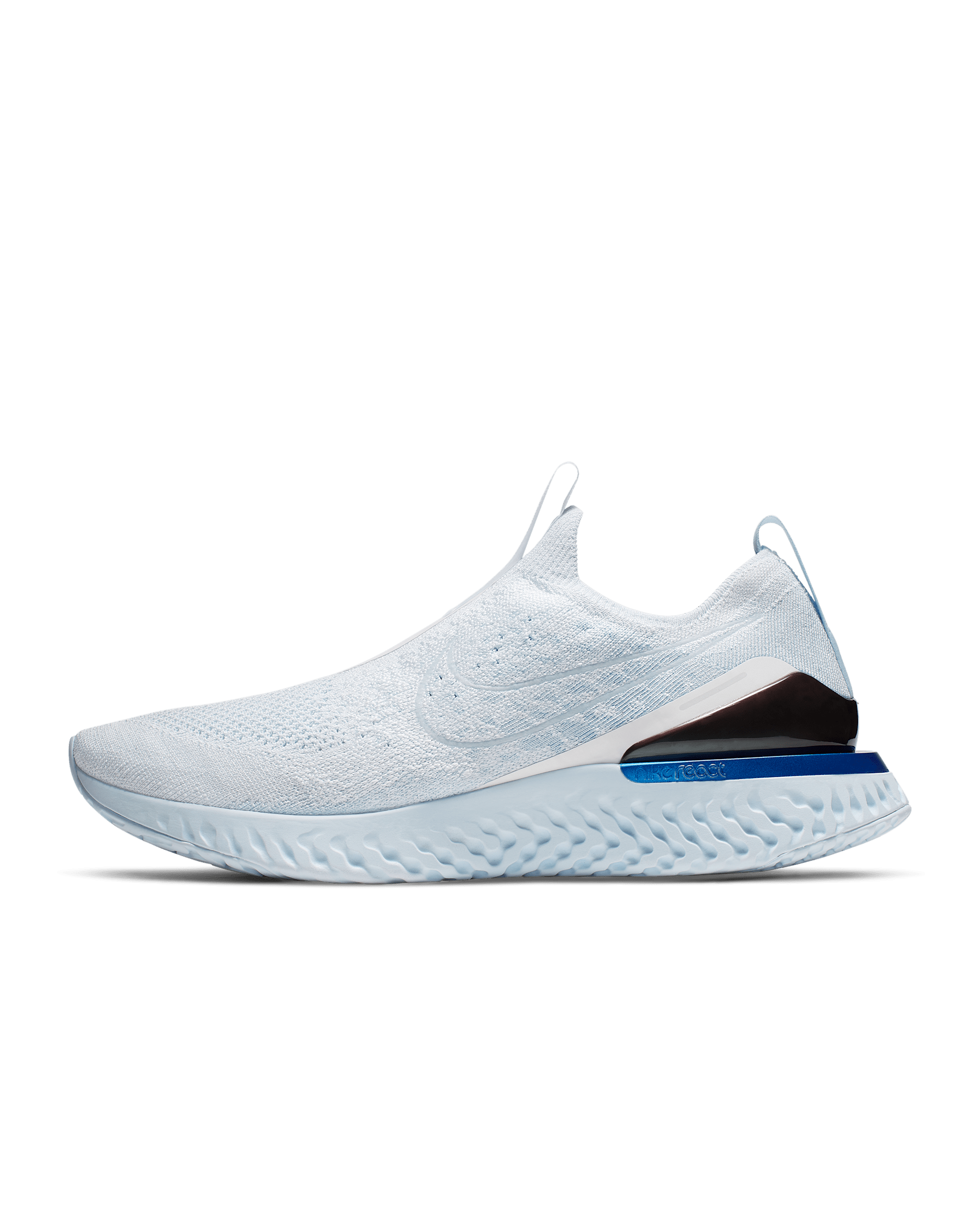 Nike Epic Phantom React Flyknit Men's Running Shoes - White/Hydrogen Blue/Blue Tint/White