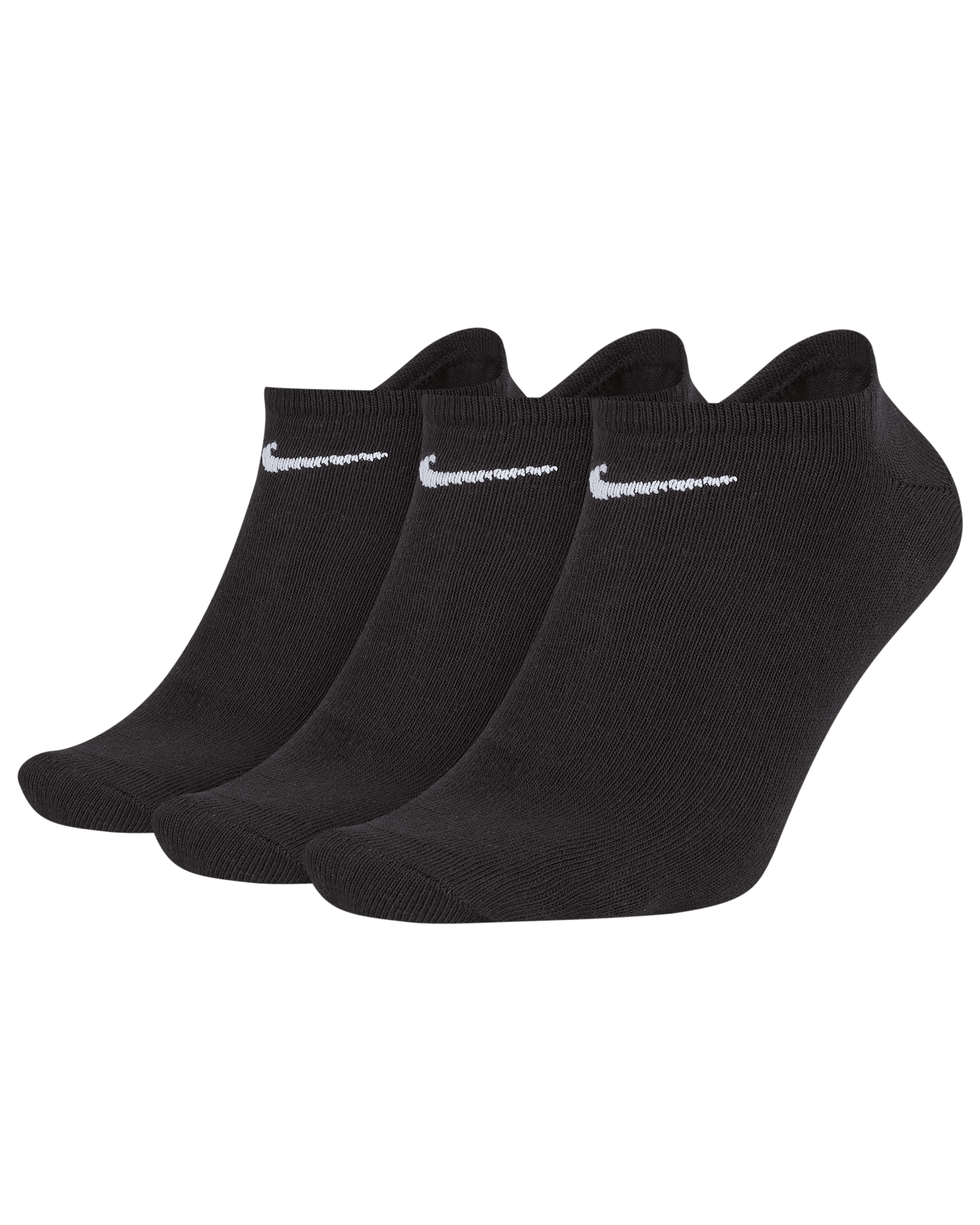 Nike Lightweight No-Show-treningssokker (3 par) - Svart/Hvit