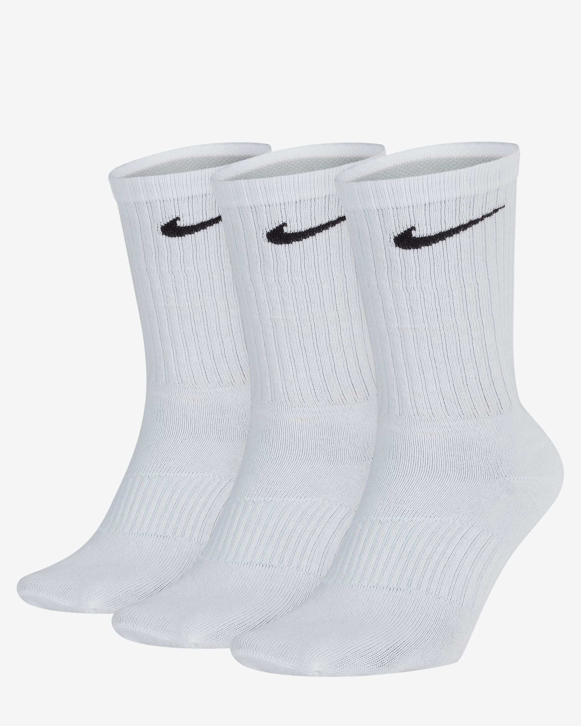Nike Performance Lightweight Training Crew Socks (3 Pairs) - White/Black