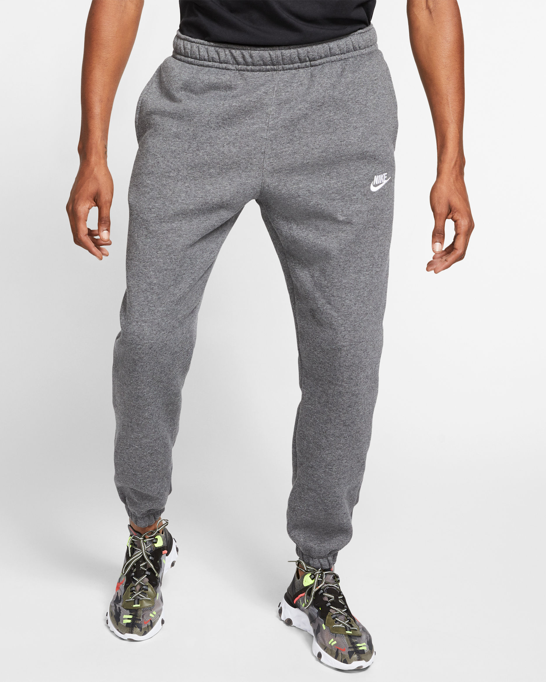 Nike Sportswear Club Fleece Men's Pants - Charcoal Heather/Anthracite/White
