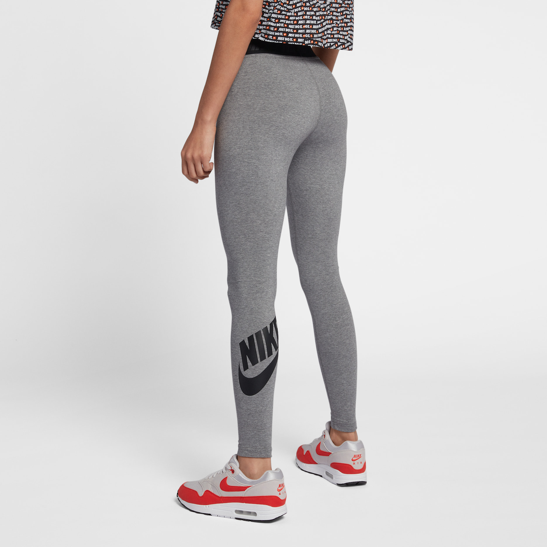 Tight taille haute Nike Sportswear Leg-A-See pour Femme - Carbon Heather/Noir