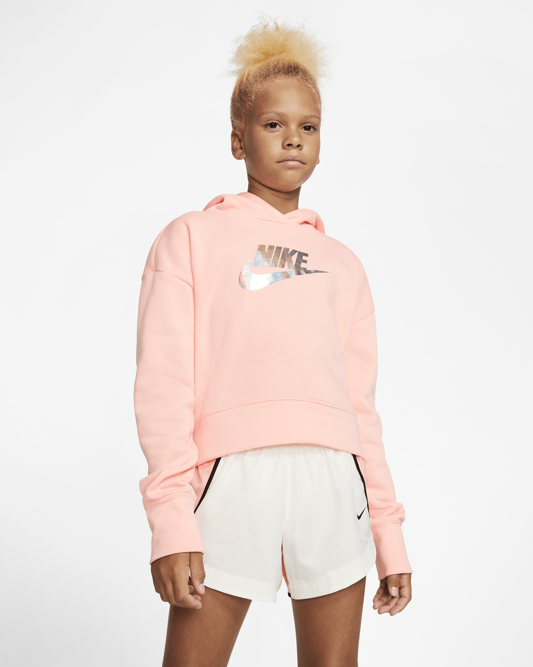 Nike Sportswear Kurz-Hoodie für ältere Kinder (Mädchen) - Bleached Coral