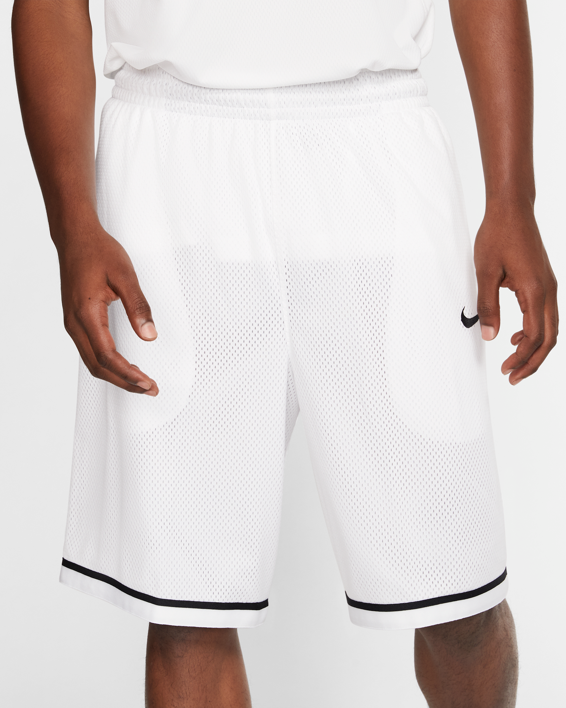 Nike Dri-FIT Classic Men's Basketball Shorts - White/White/Black