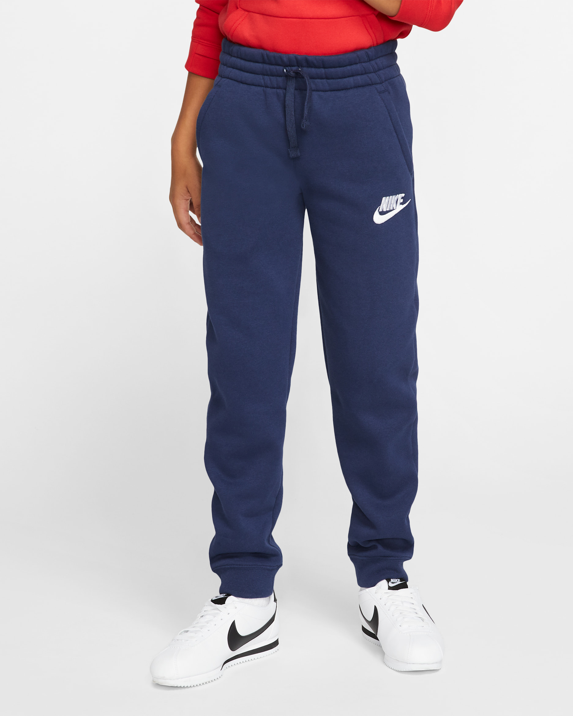 Pants para niños talla grande Nike Sportswear Club Fleece - Azul marino medianoche/Azul marino medianoche/Blanco