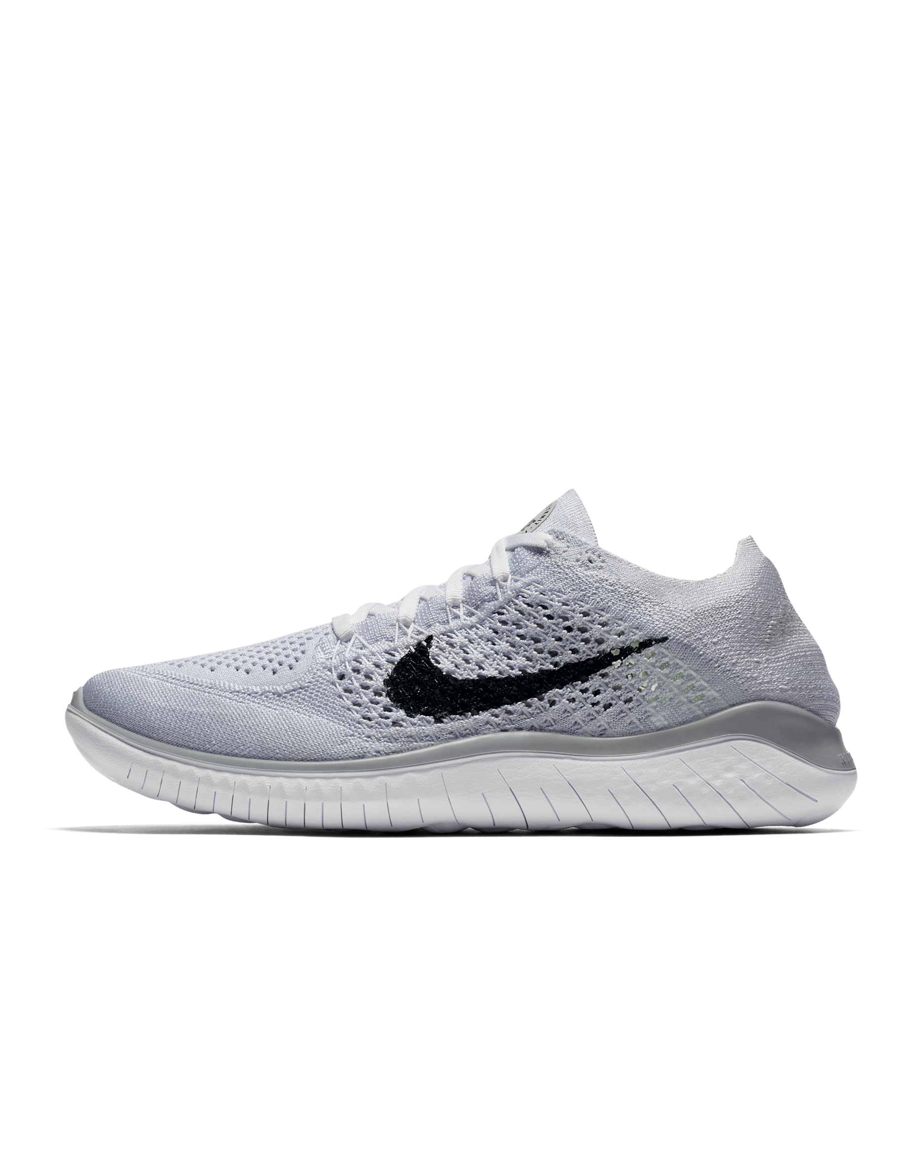 Nike Free Run Flyknit 2018 Women's Running Shoes - White/Pure Platinum/Black
