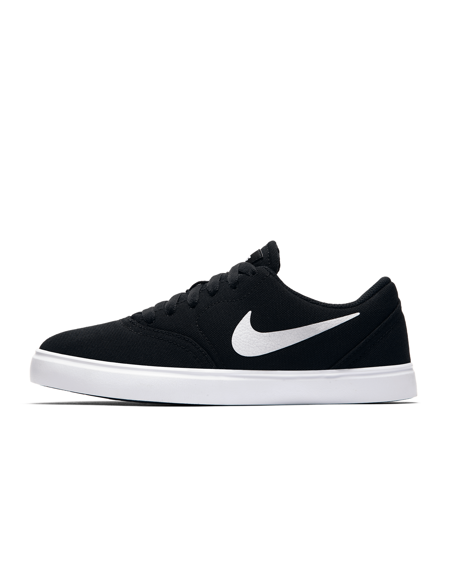 Nike SB Check Canvas Big Kids' Skate Shoes - Black/White