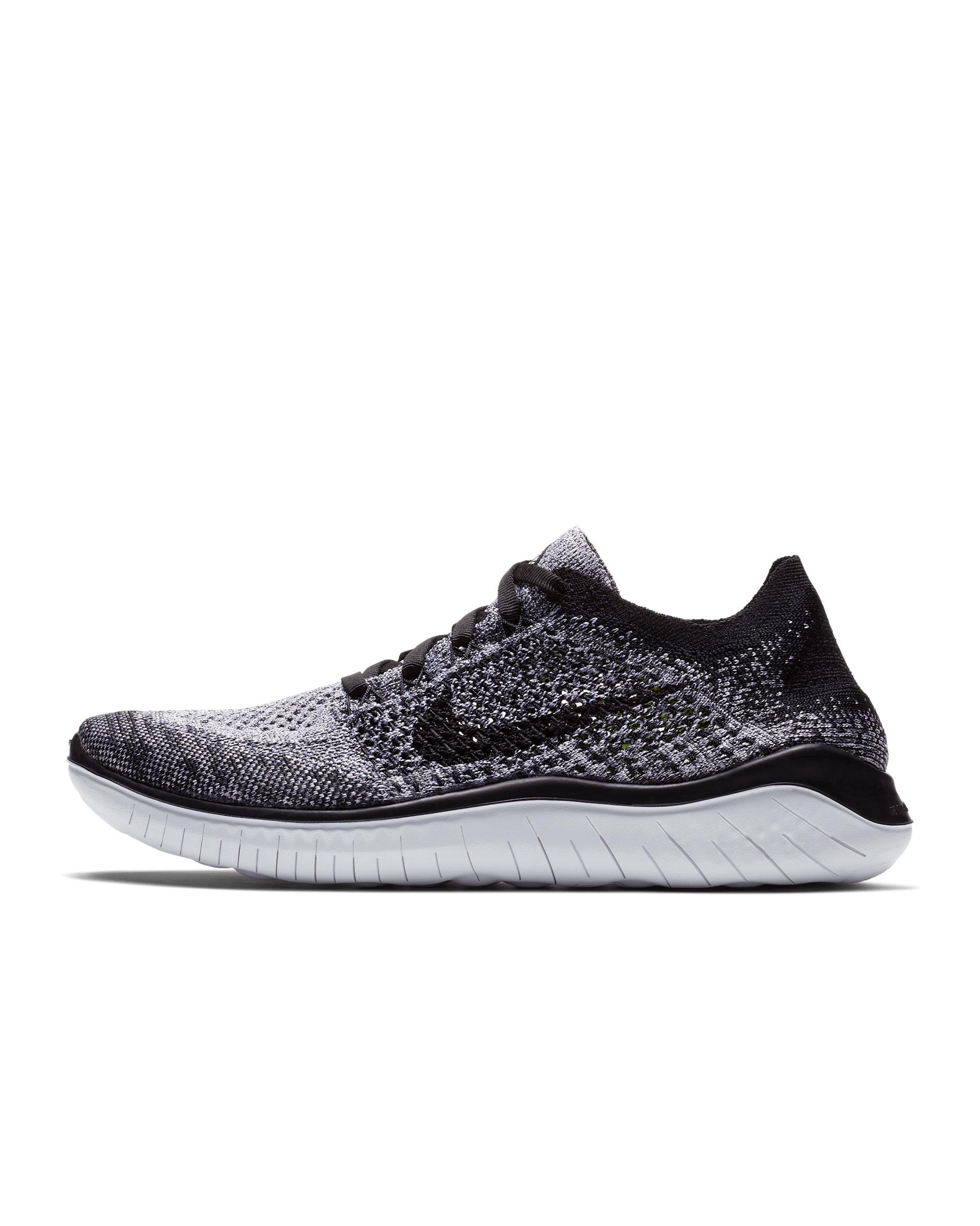 Nike Free Run Flyknit 2018 Women's Running Shoes - White/Black