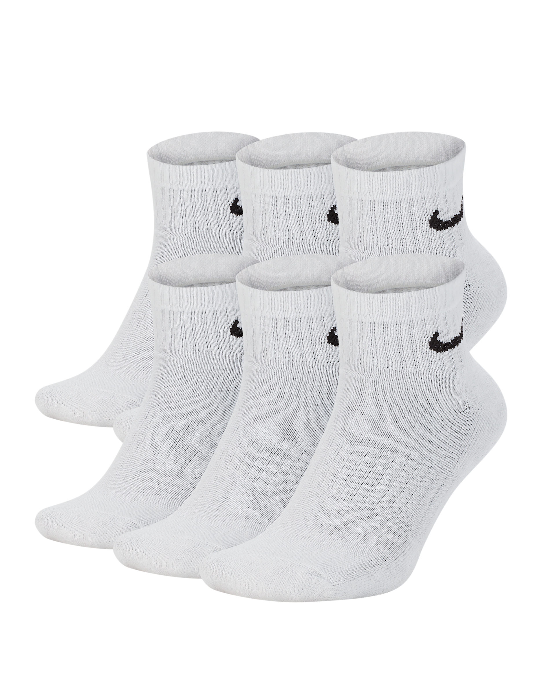 Nike Everyday Cushioned Training Ankle Socks (6 Pairs) - White/Black