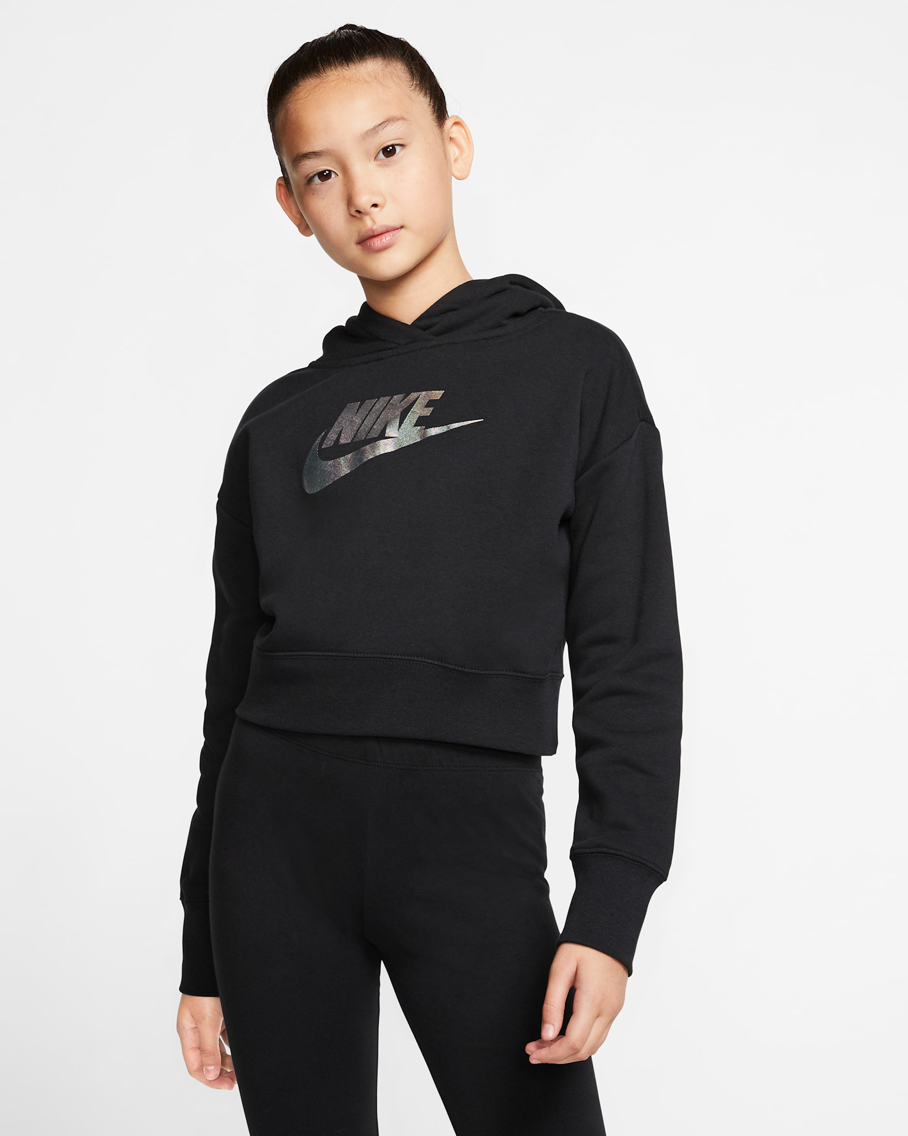 Nike Sportswear Older Kids' (Girls') Cropped Hoodie - Black
