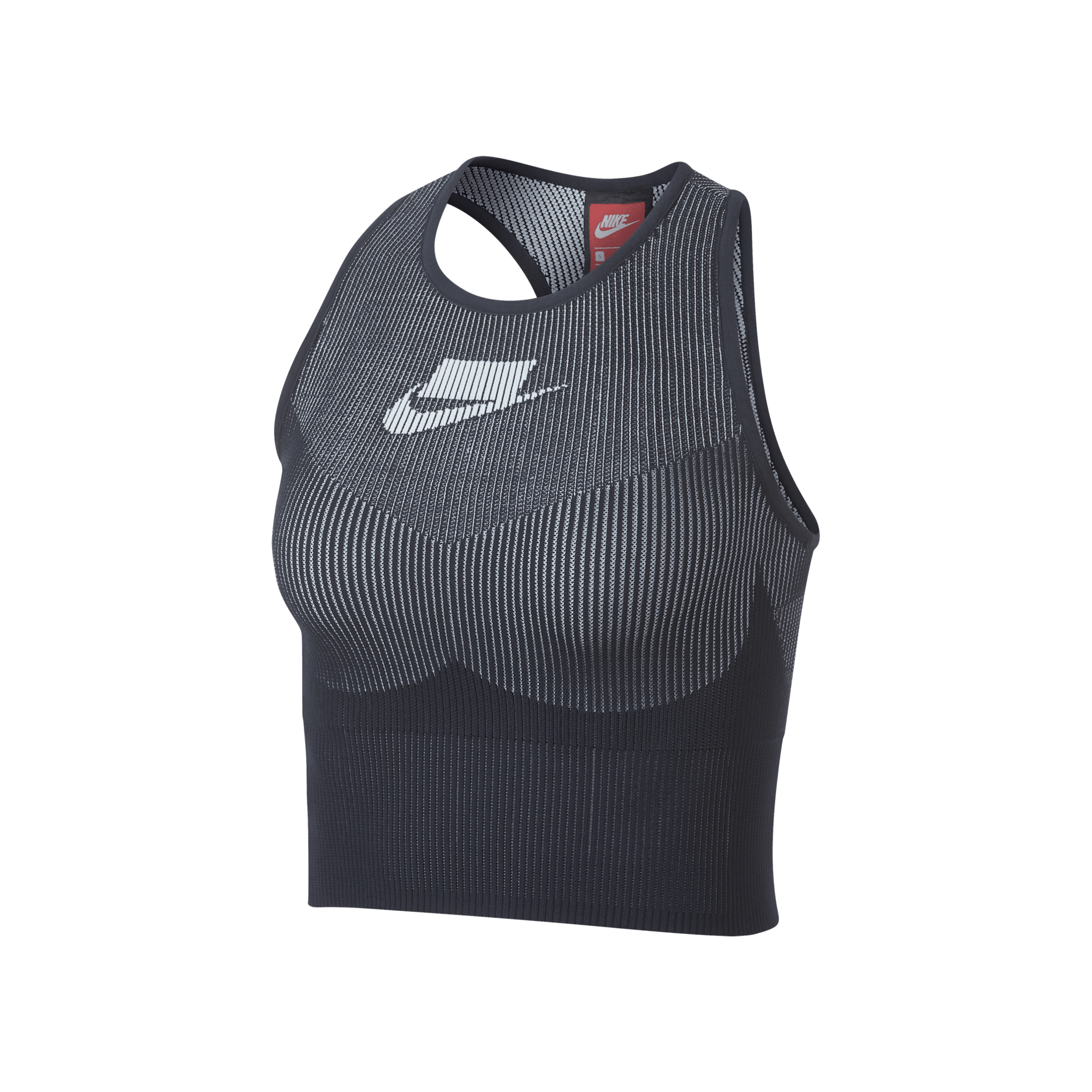 Nike Sportswear Tech Knit Women's Cropped Tank - Dark Obsidian/White
