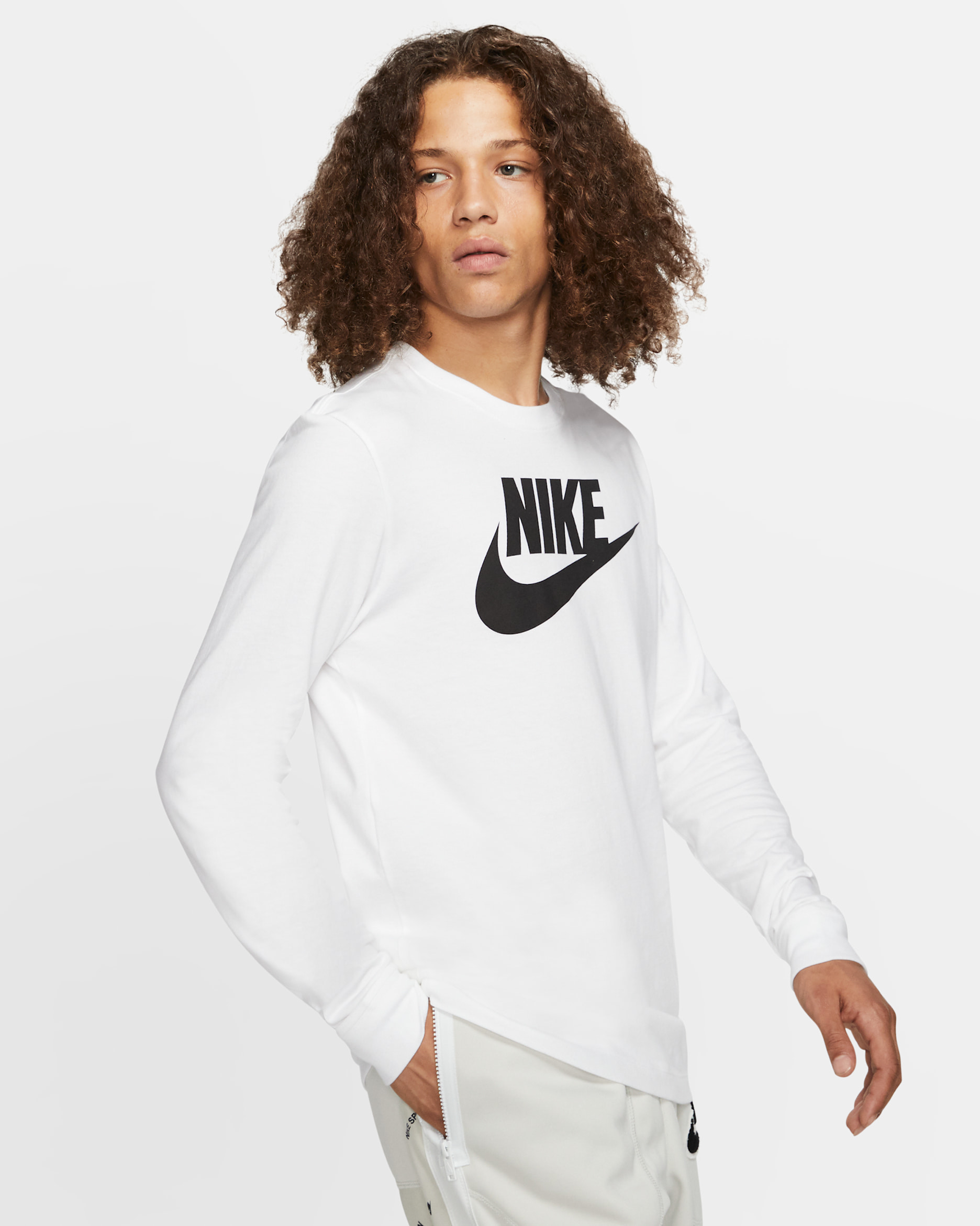 Nike Sportswear Men's Long-Sleeve T-Shirt - White/Black