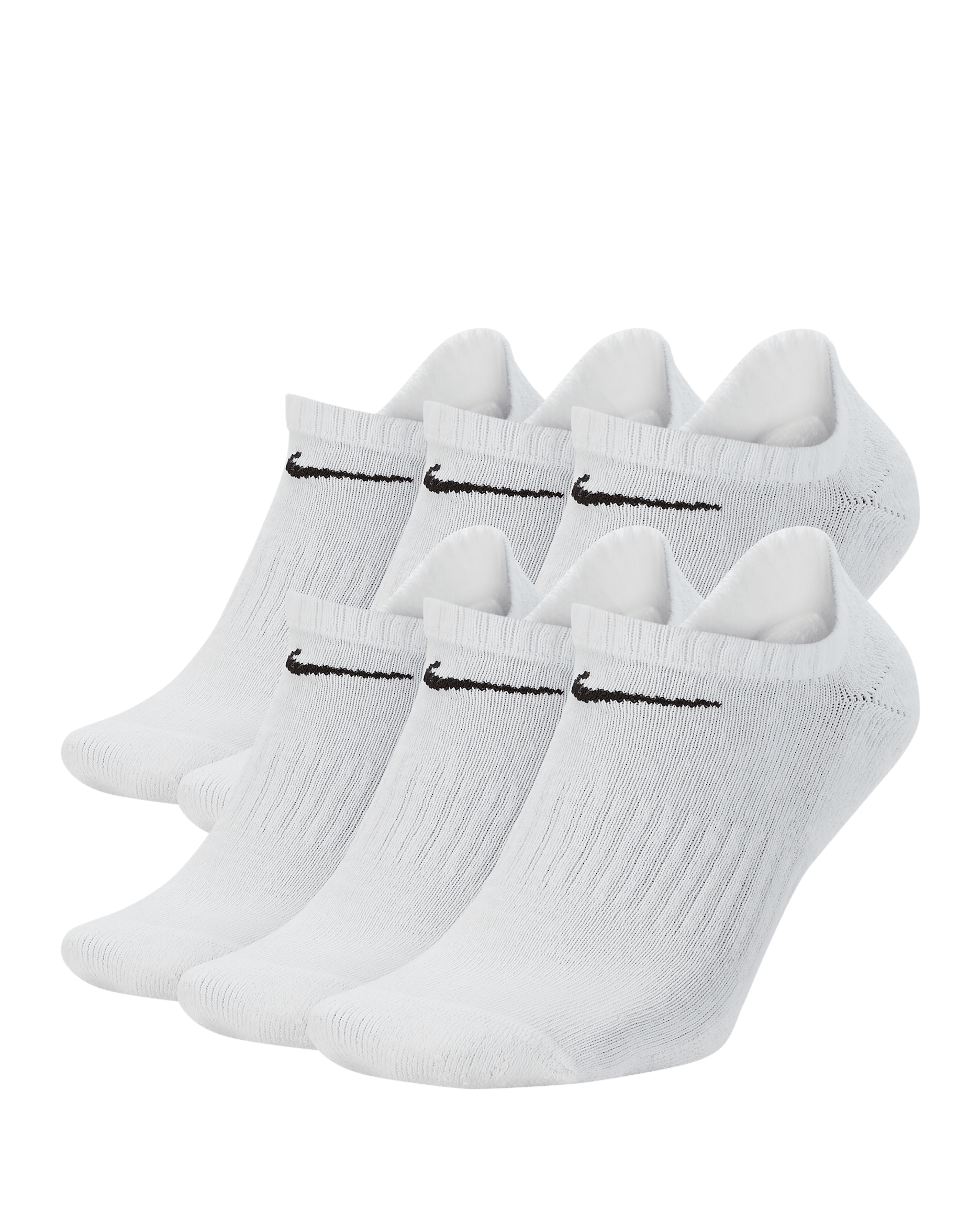 Nike Everyday Cushioned Training No-Show Socks (6 Pairs) - White/Black