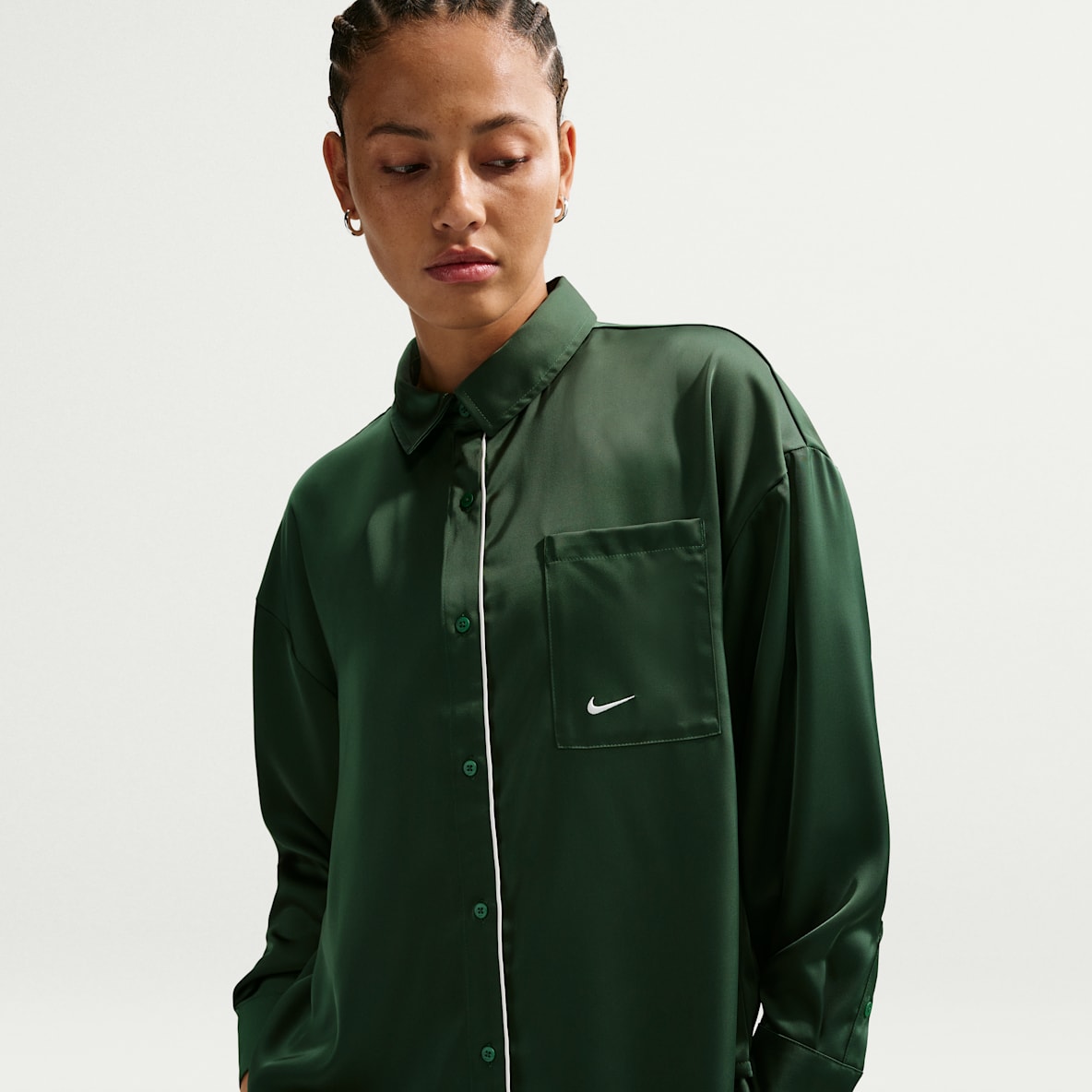 Nike Sportswear — Women's Oversized Satin Long-Sleeve Top