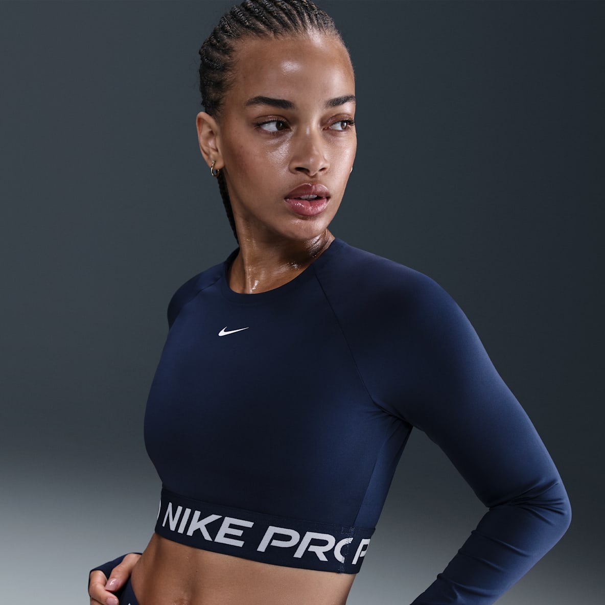 Nike Pro — Women's Dri-FIT Cropped Long-Sleeve Top