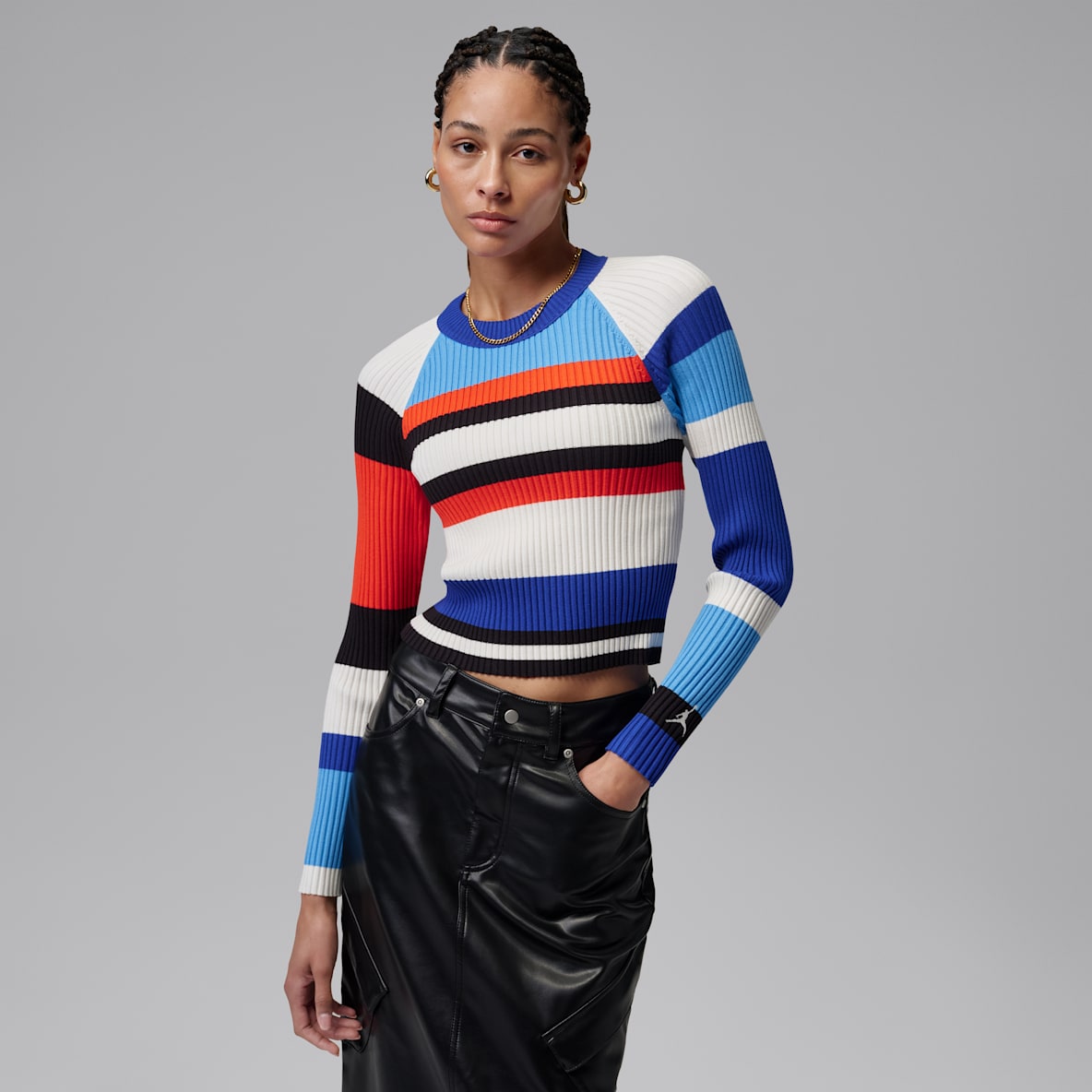 Jordan Flight — Women's Long-Sleeve Striped Jumper