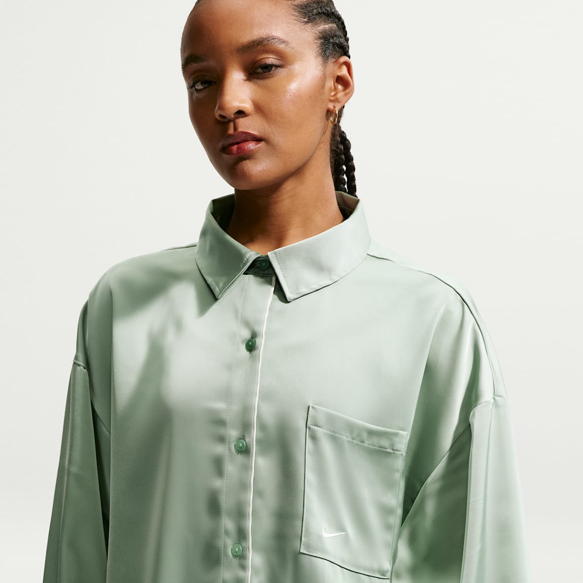 Nike Sportswear — Women's Oversized Satin Long-Sleeve Top