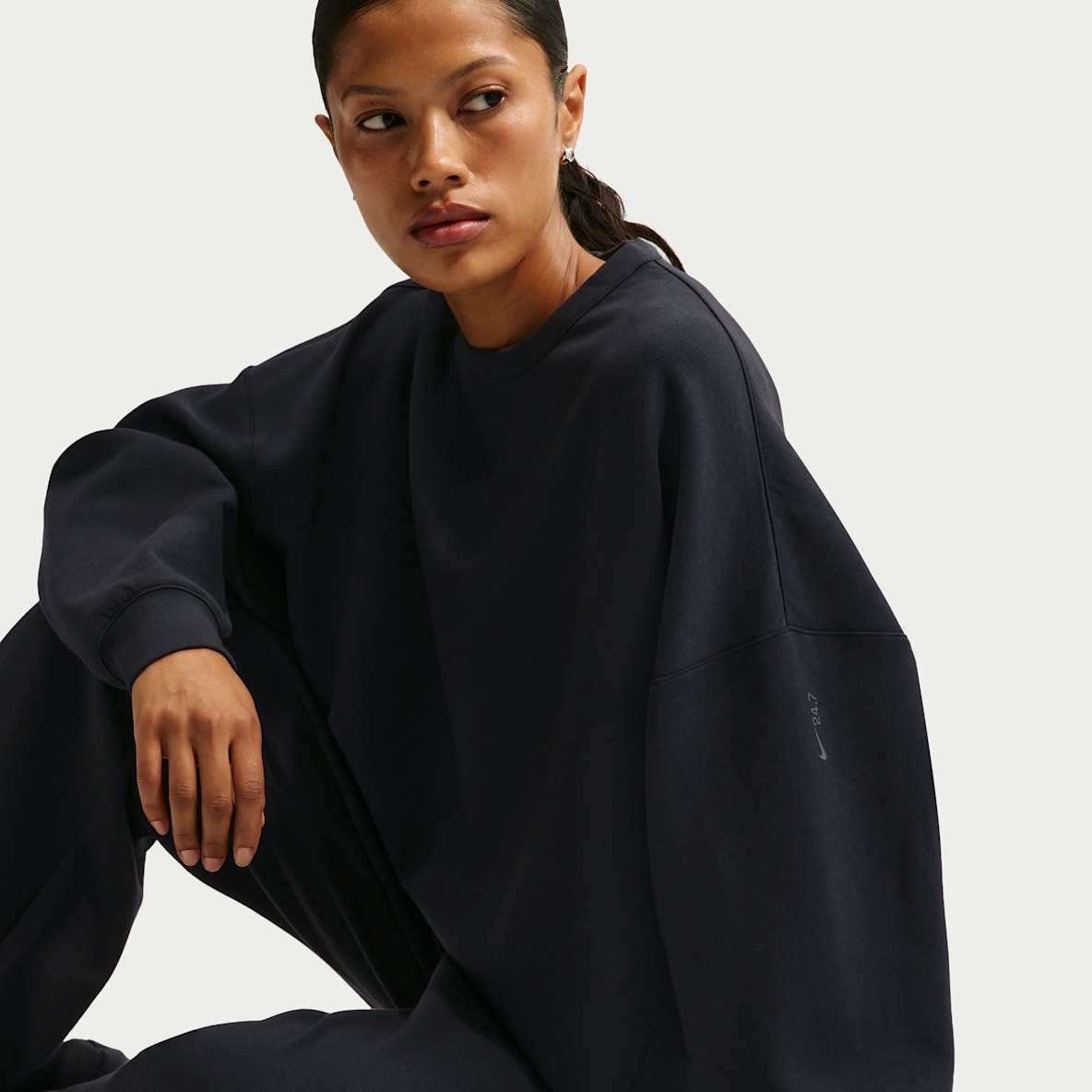 Nike 24.7 ImpossiblySoft — Women's Dri-FIT Oversized Crew-Neck Top
